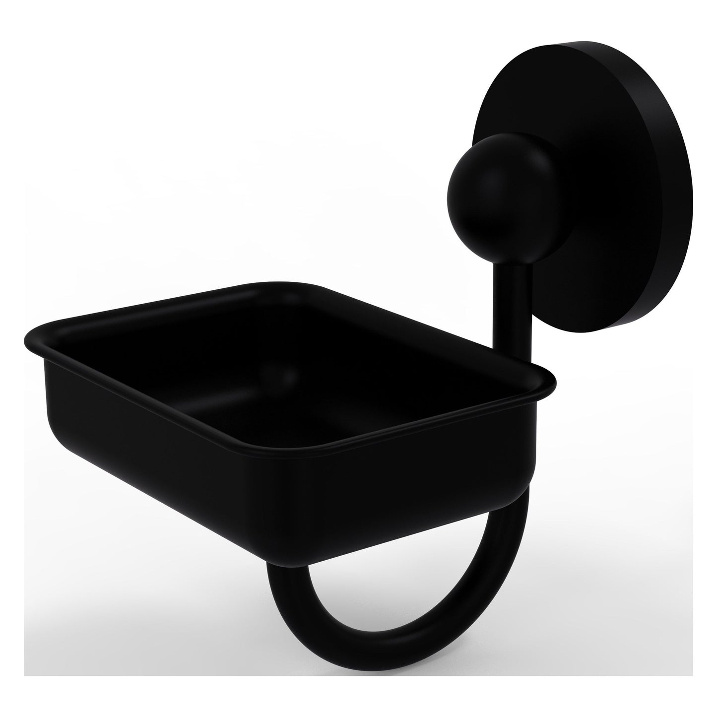 Allied Brass Prestige Skyline 4.5" x 3.5" Matte Black Solid Brass Wall-Mounted Soap Dish