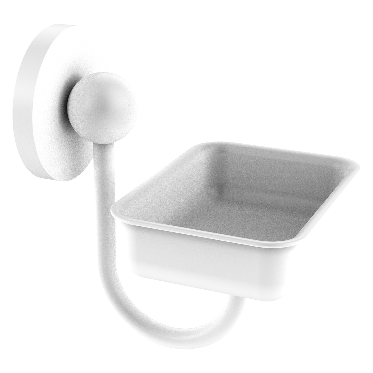 Allied Brass Prestige Skyline 4.5" x 3.5" Matte White Solid Brass Wall-Mounted Soap Dish