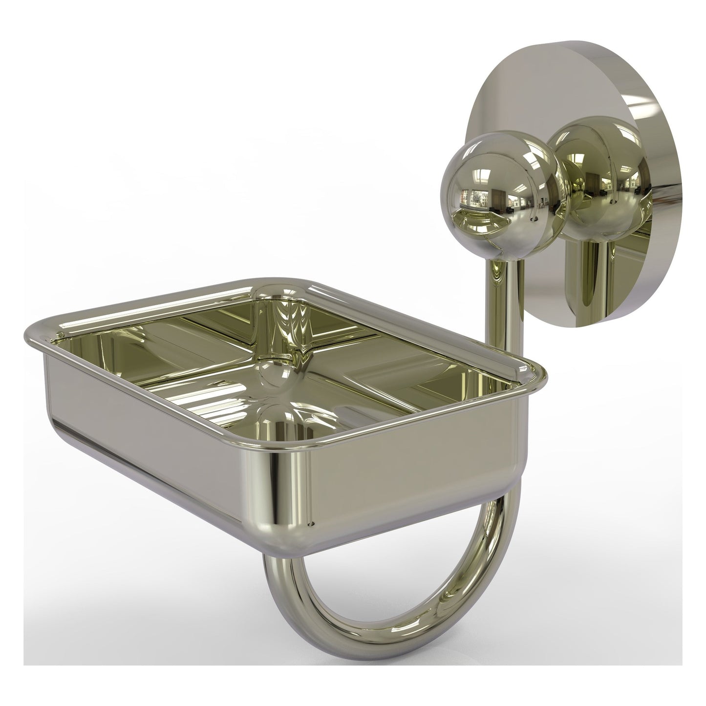 Allied Brass Prestige Skyline 4.5" x 3.5" Polished Nickel Solid Brass Wall-Mounted Soap Dish