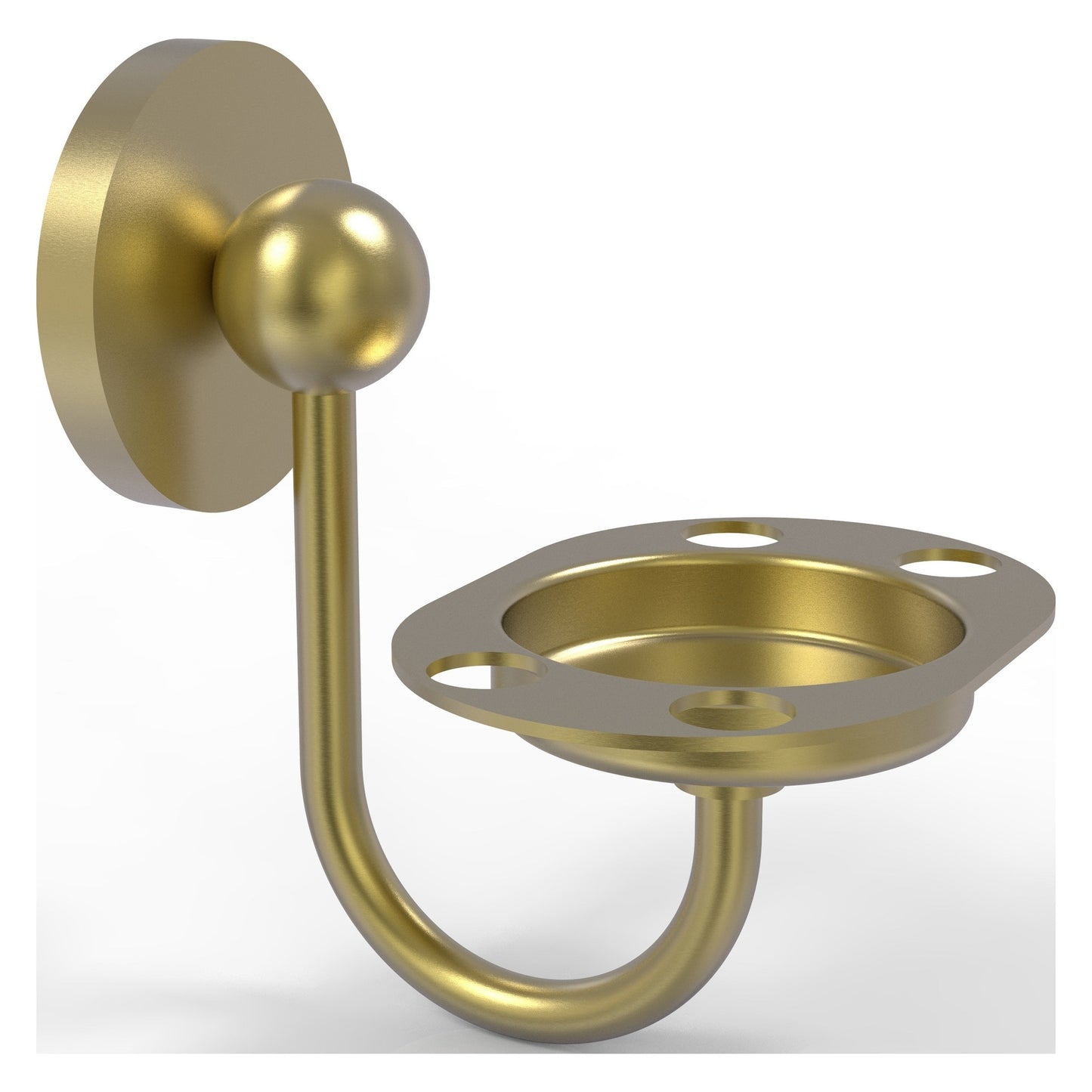 Allied Brass Prestige Skyline 4.5" x 3.5" Satin Brass Solid Brass Toothbrush and Tumbler Holder