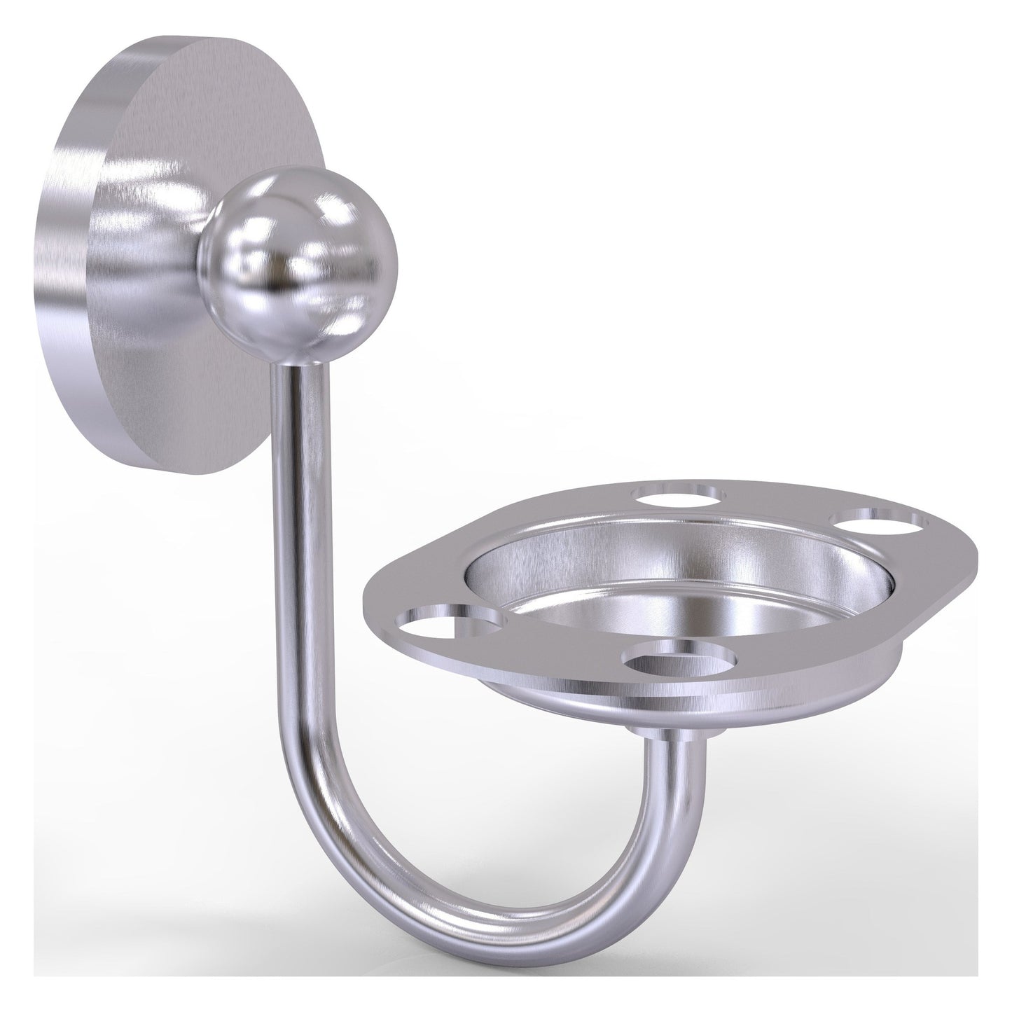 Allied Brass Prestige Skyline 4.5" x 3.5" Satin Chrome Solid Brass Toothbrush and Tumbler Holder