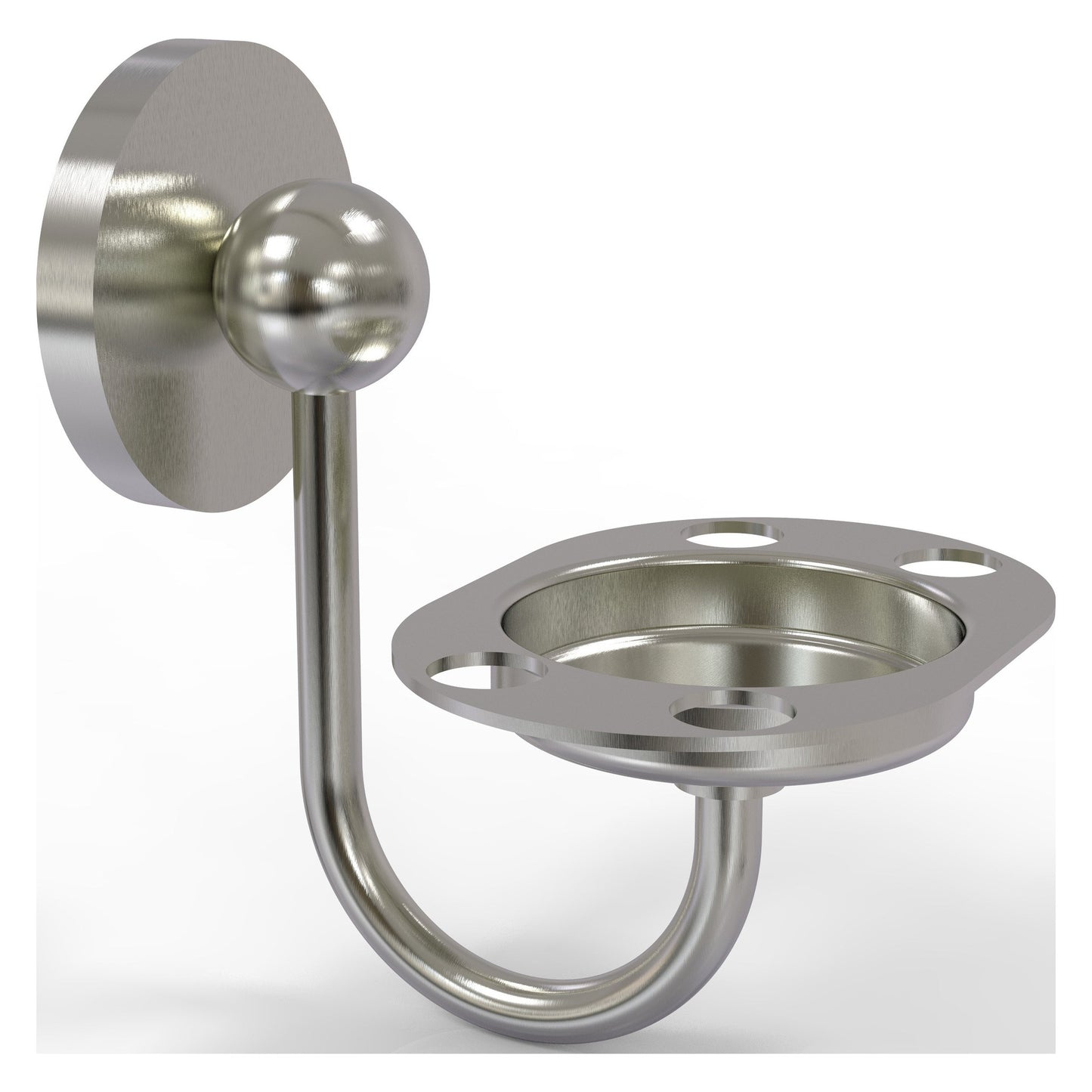 Allied Brass Prestige Skyline 4.5" x 3.5" Satin Nickel Solid Brass Toothbrush and Tumbler Holder