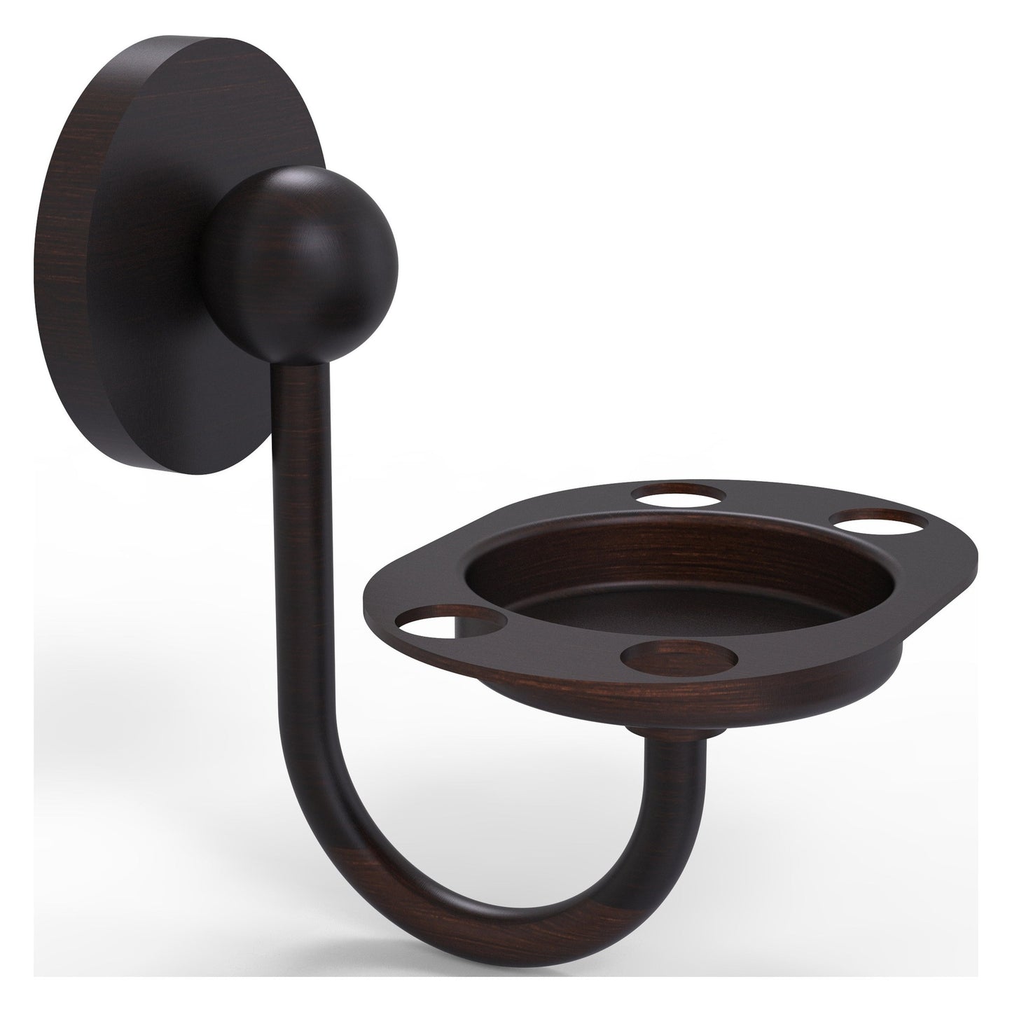 Allied Brass Prestige Skyline 4.5" x 3.5" Venetian Bronze Solid Brass Toothbrush and Tumbler Holder