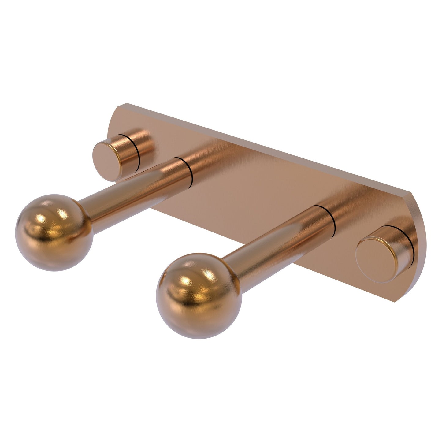 Allied Brass Prestige Skyline 5.5" x 3" Brushed Bronze Solid Brass 2-Position Robe Hook