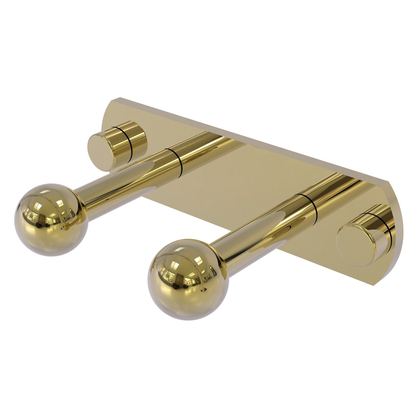 Allied Brass Prestige Skyline 5.5" x 3" Unlacquered Brass Solid Brass 2-Position Robe Hook