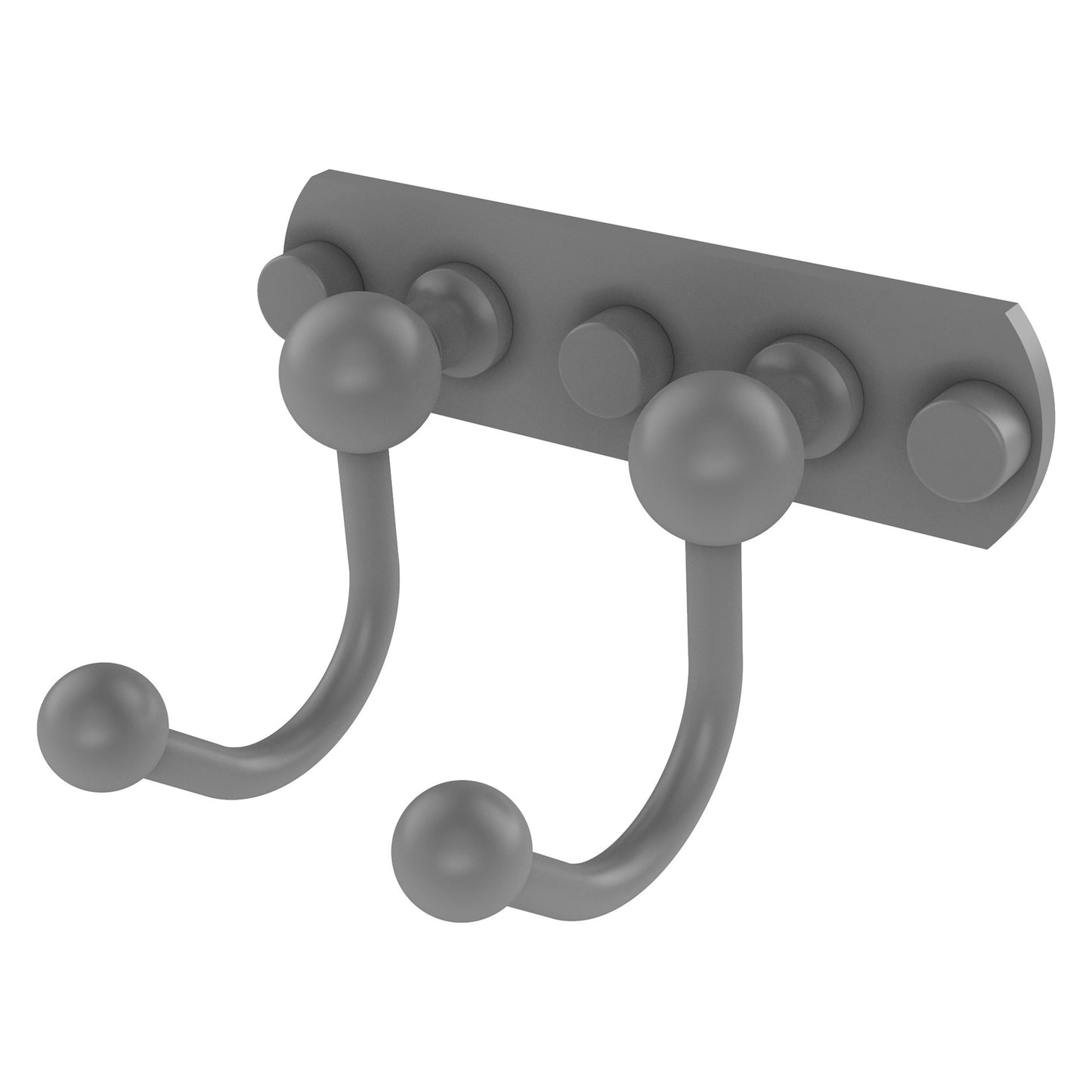 Allied Brass Prestige Skyline 5.5" x 4" Matte Gray Solid Brass 2 Positions Multi Hook