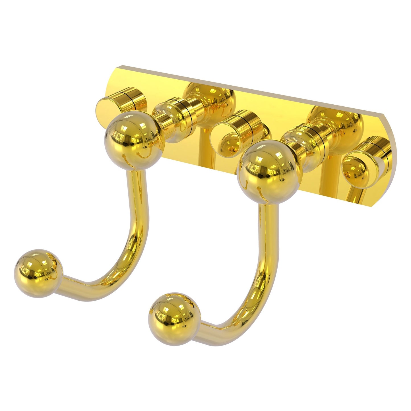 Allied Brass Prestige Skyline 5.5" x 4" Polished Brass Solid Brass 2 Positions Multi Hook