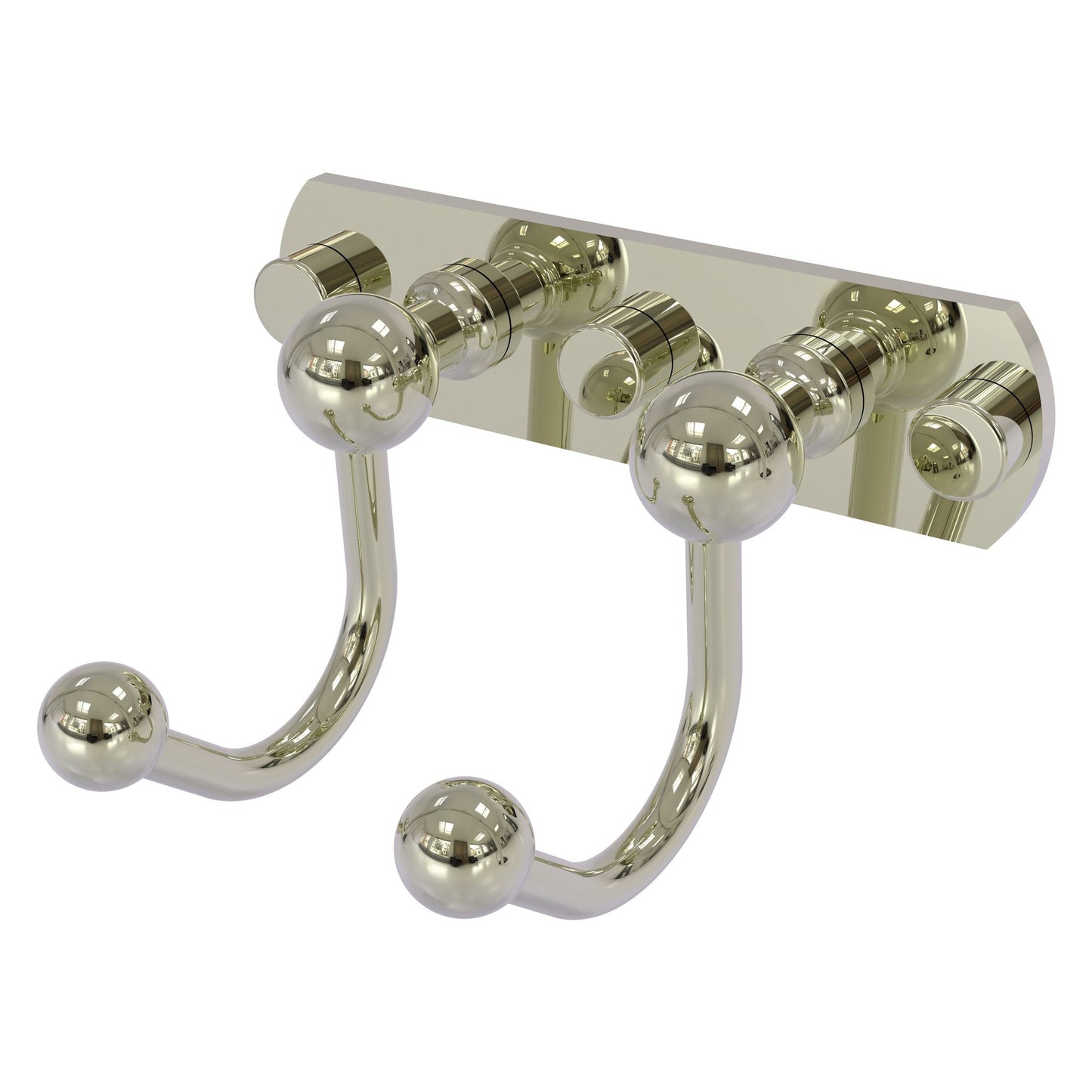 Allied Brass Prestige Skyline 5.5" x 4" Polished Nickel Solid Brass 2 Positions Multi Hook