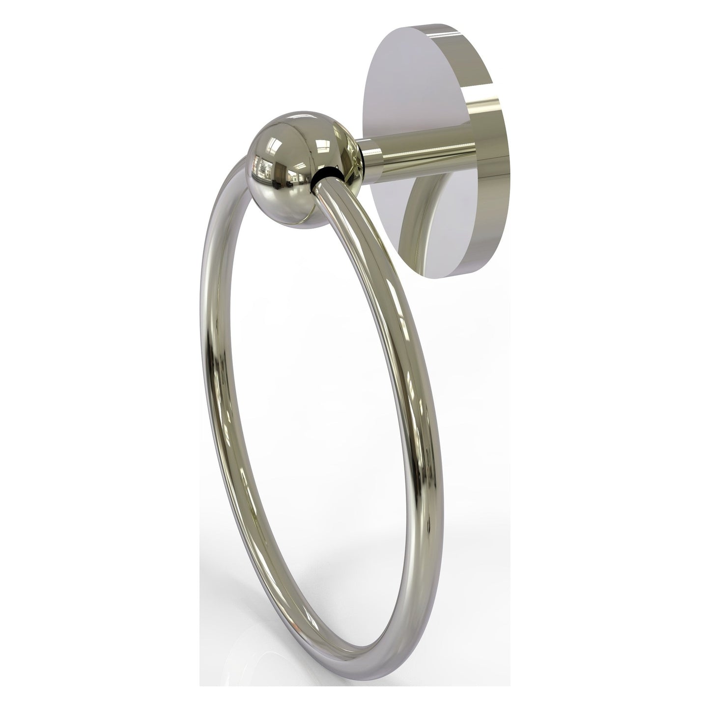Allied Brass Prestige Skyline 6" x 6" Polished Nickel Solid Brass Towel Ring