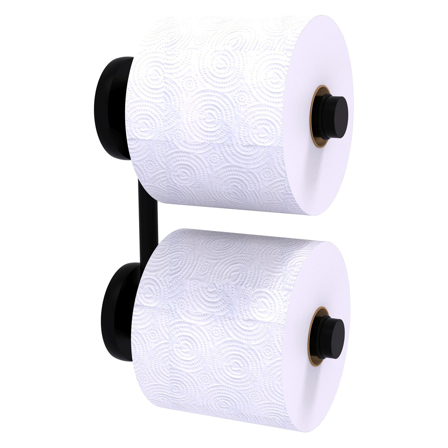 Allied Brass Prestige Skyline 6.1" x 2.64" Matte Black Solid Brass 2-Roll Reserve Roll Toilet Paper Holder