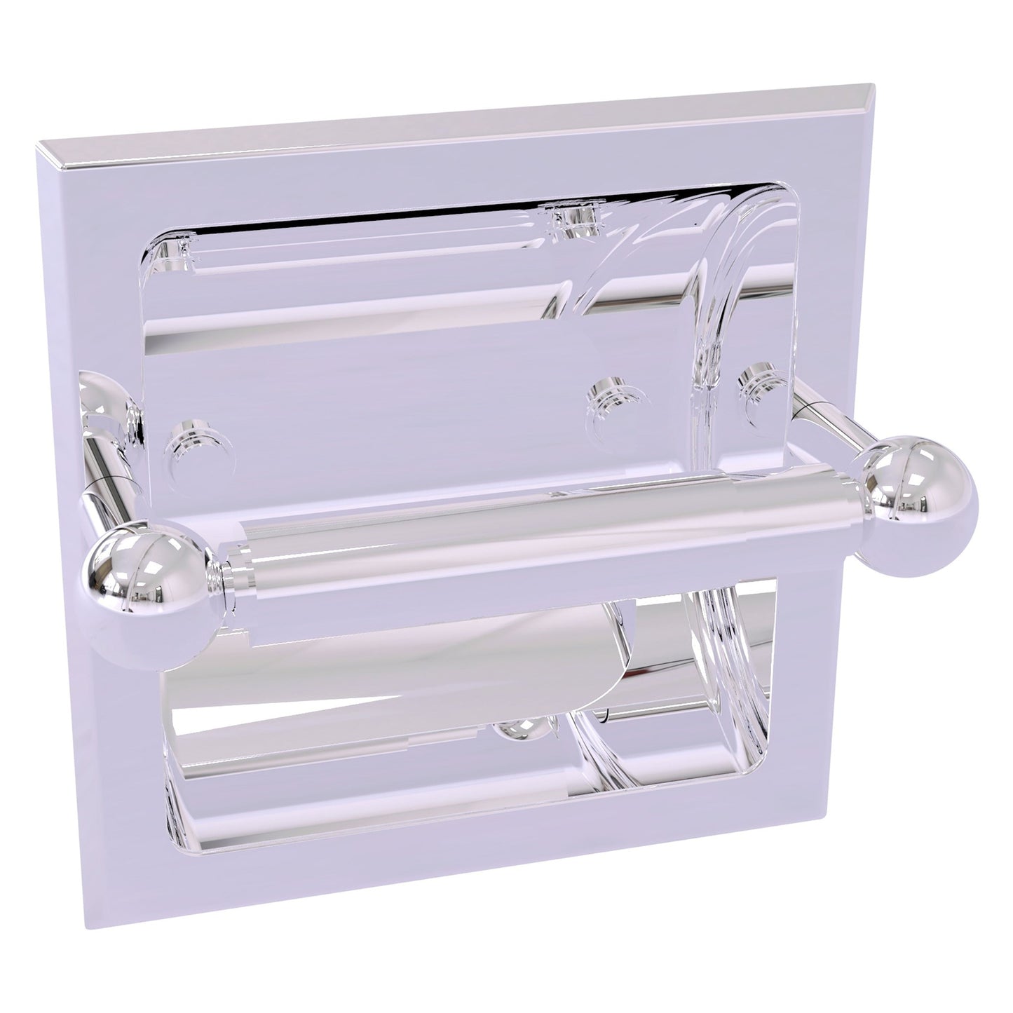 Allied Brass Prestige Skyline 6.37" x 6.1" Polished Chrome Solid Brass Recessed Toilet Paper Holder