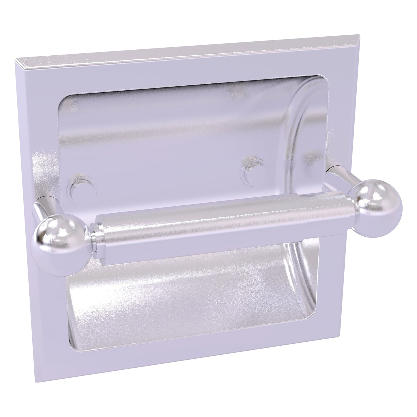 Allied Brass Prestige Skyline 6.37" x 6.1" Satin Chrome Solid Brass Recessed Toilet Paper Holder