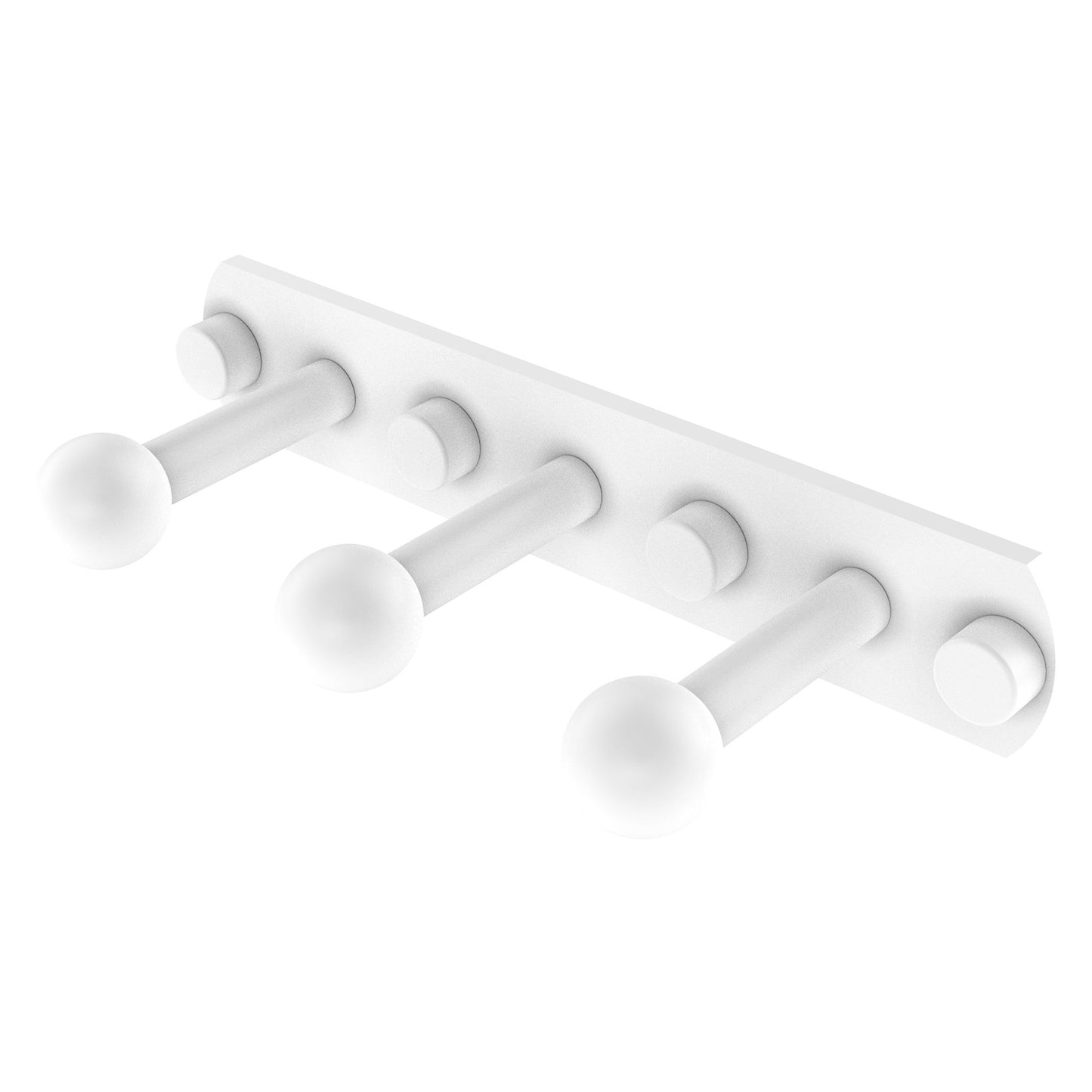 Allied Brass Prestige Skyline 8" x 3" Matte White Solid Brass 3-Position Robe Hook