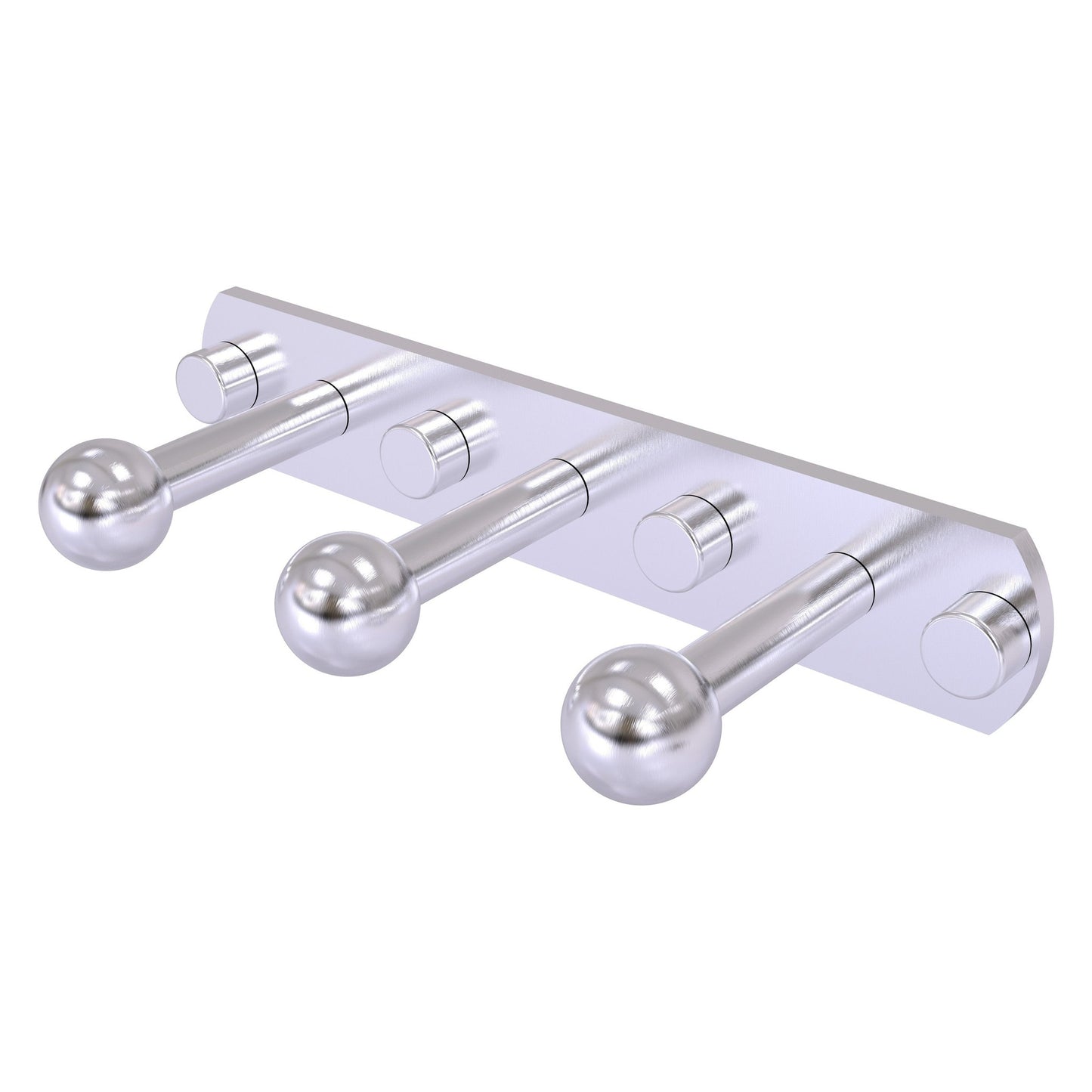Allied Brass Prestige Skyline 8" x 3" Satin Chrome Solid Brass 3-Position Robe Hook