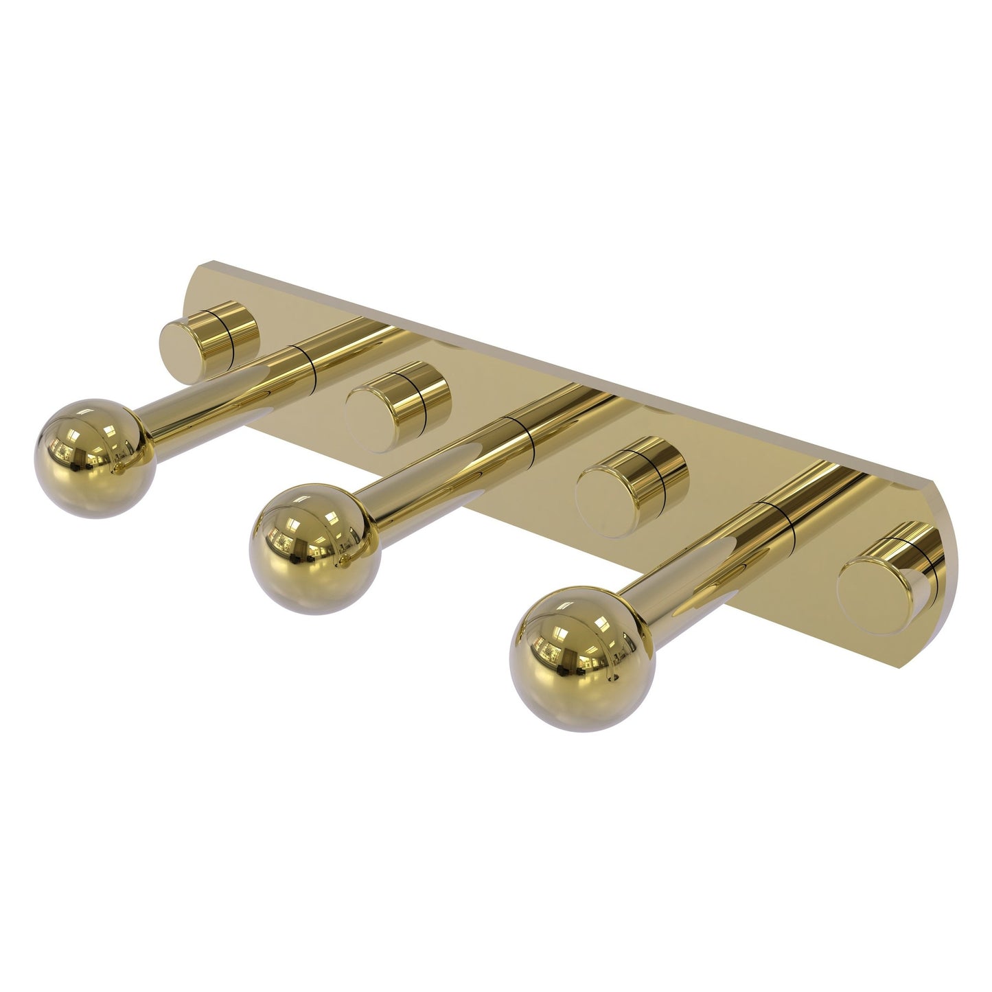 Allied Brass Prestige Skyline 8" x 3" Unlacquered Brass Solid Brass 3-Position Robe Hook