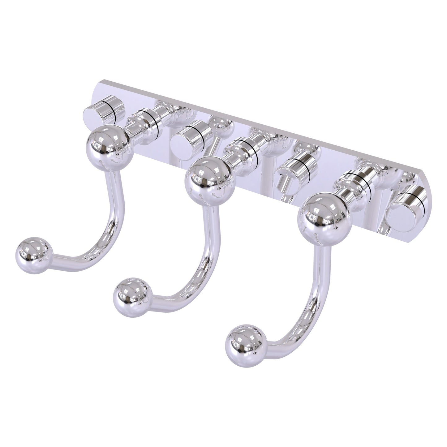 Allied Brass Prestige Skyline 8" x 4" Polished Chrome Solid Brass 3 Positions Multi Hook