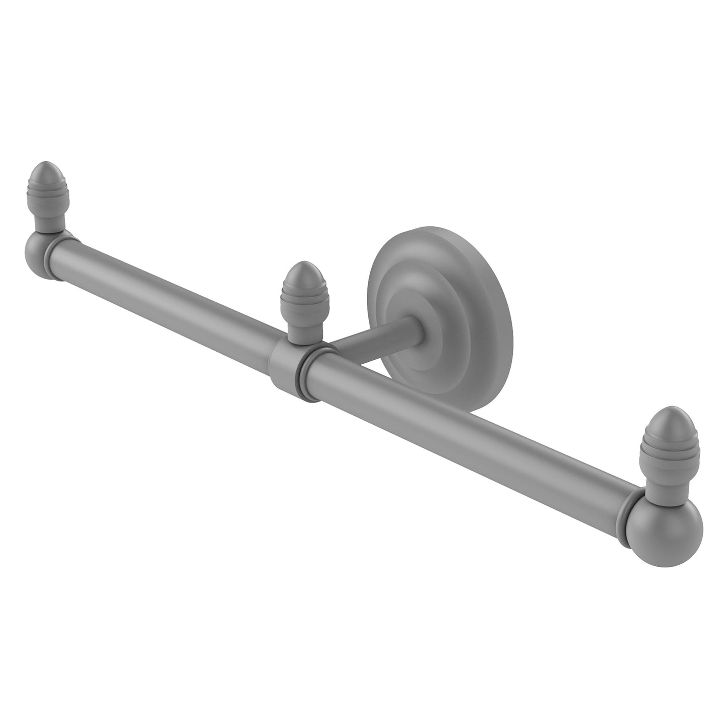 Allied Brass Que New 15.5" x 3.5" Matte Gray Solid Brass 2-Arm Guest Towel Holder