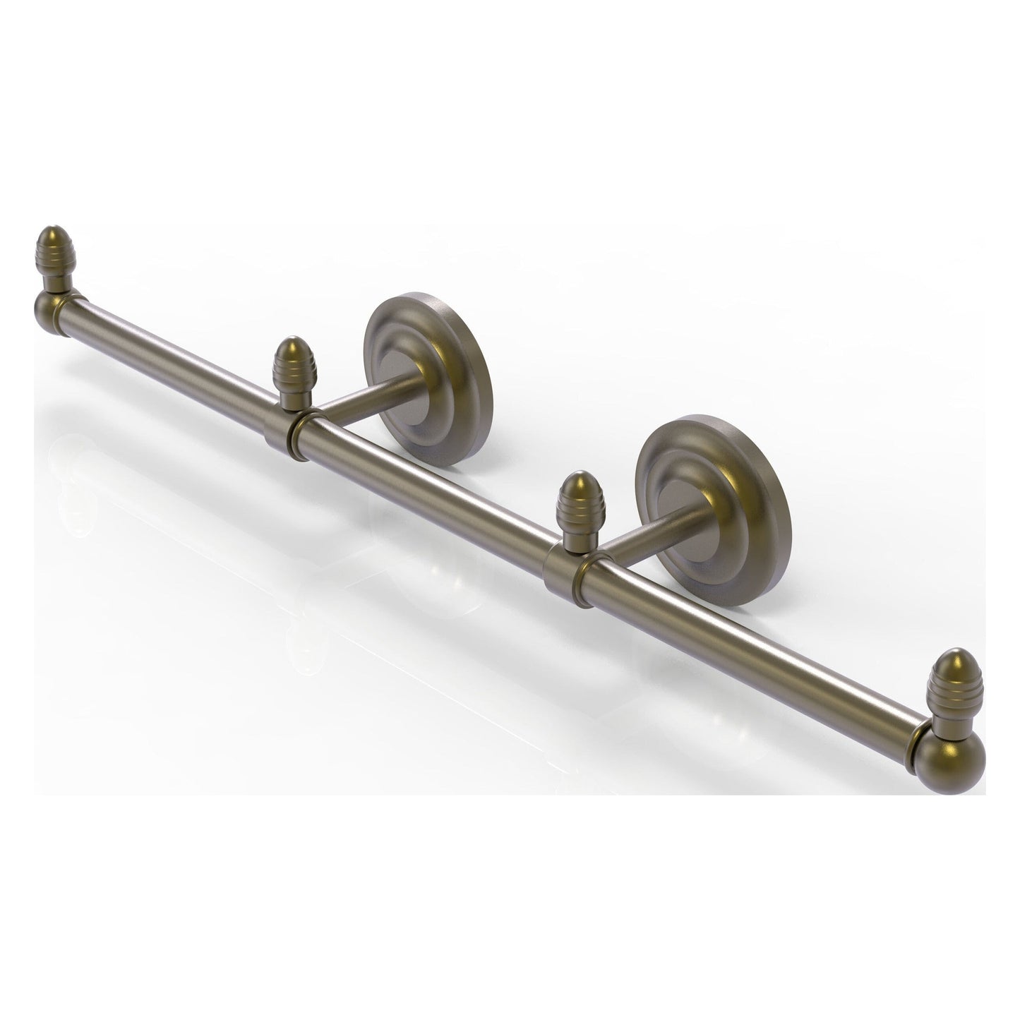 Allied Brass Que New 22.5" x 3.5" Antique Brass Solid Brass 3-Arm Guest Towel Holder
