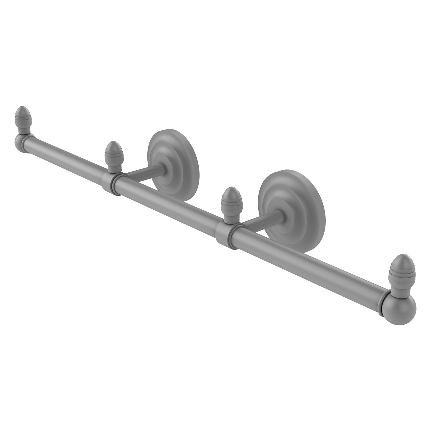 Allied Brass Que New 22.5" x 3.5" Matte Gray Solid Brass 3-Arm Guest Towel Holder