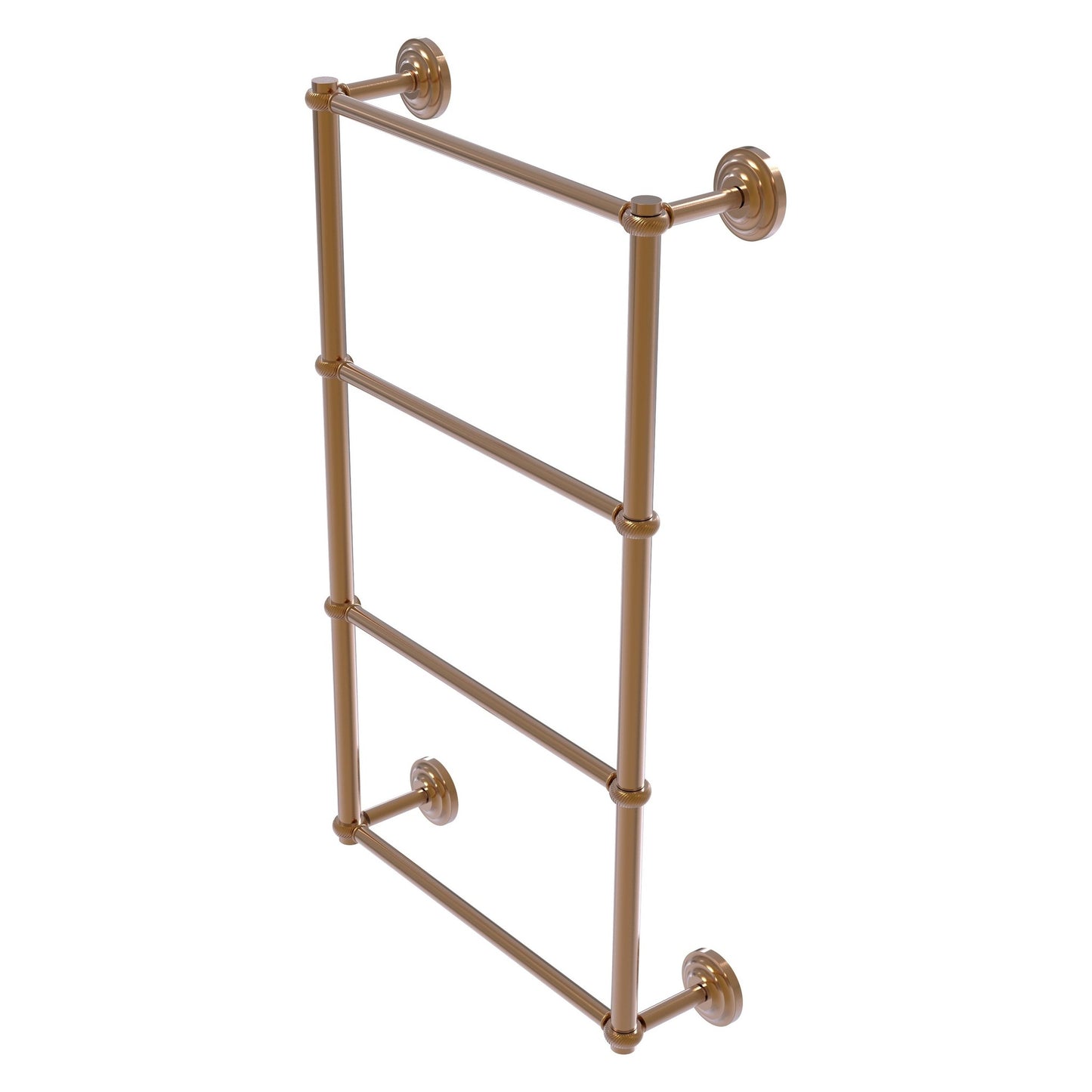 Allied Brass Que New 24" x 5.4" Brushed Bronze Solid Brass 4-Tier 24 Inches Ladder Towel Bar With Twisted Detail