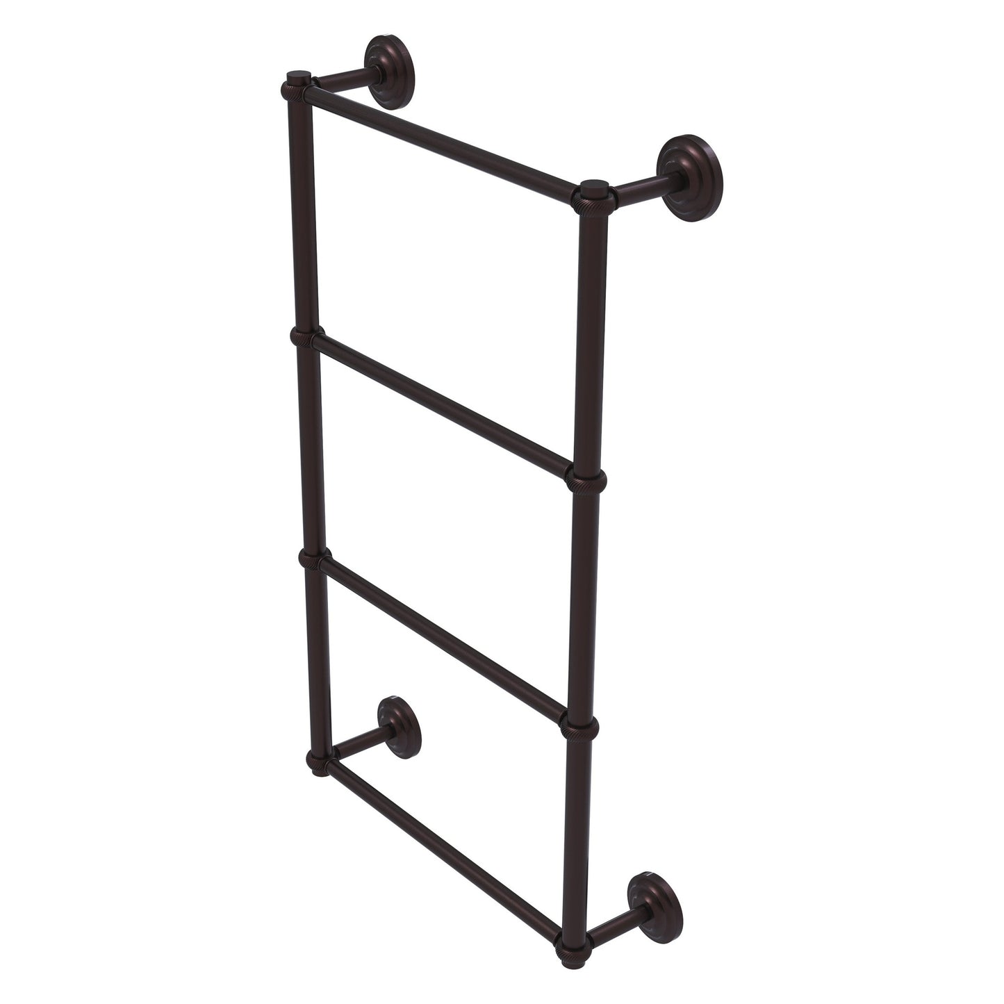 Allied Brass Que New 30" x 5.4" Antique Bronze Solid Brass 4-Tier 30 Inches Ladder Towel Bar With Twisted Detail