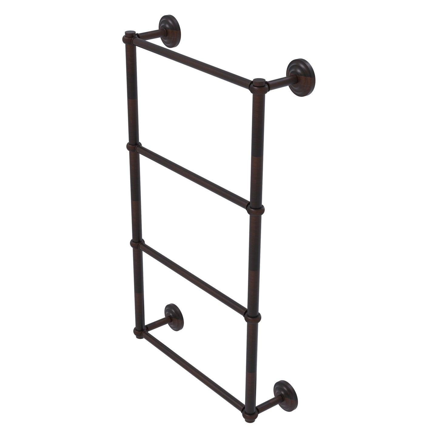 Allied Brass Que New 30" x 5.4" Venetian Bronze Solid Brass 4-Tier 30 Inches Ladder Towel Bar With Twisted Detail