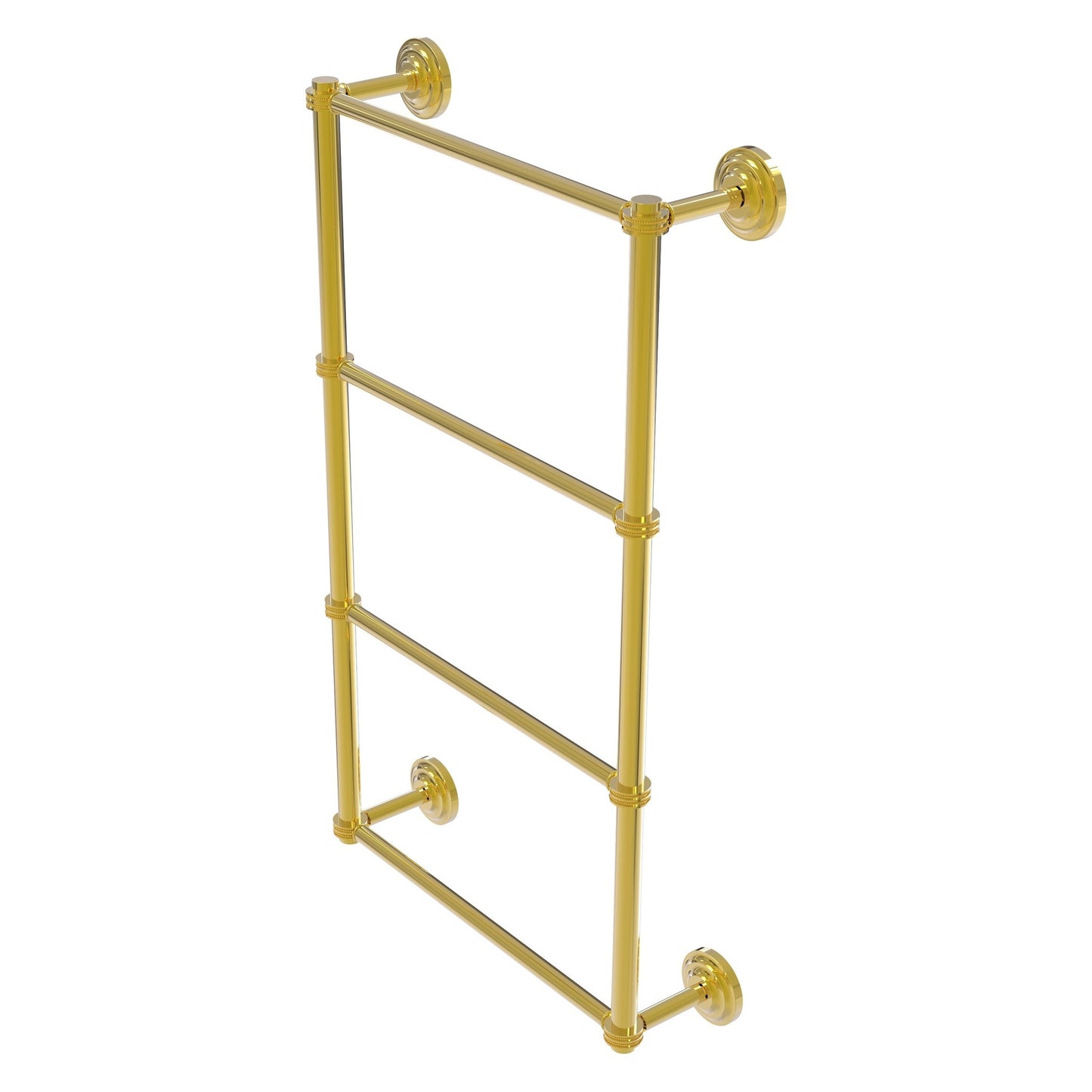 Allied Brass Que New 36" x 5.4" Polished Brass Solid Brass 4-Tier 36 Inches Ladder Towel Bar With Dotted Detail