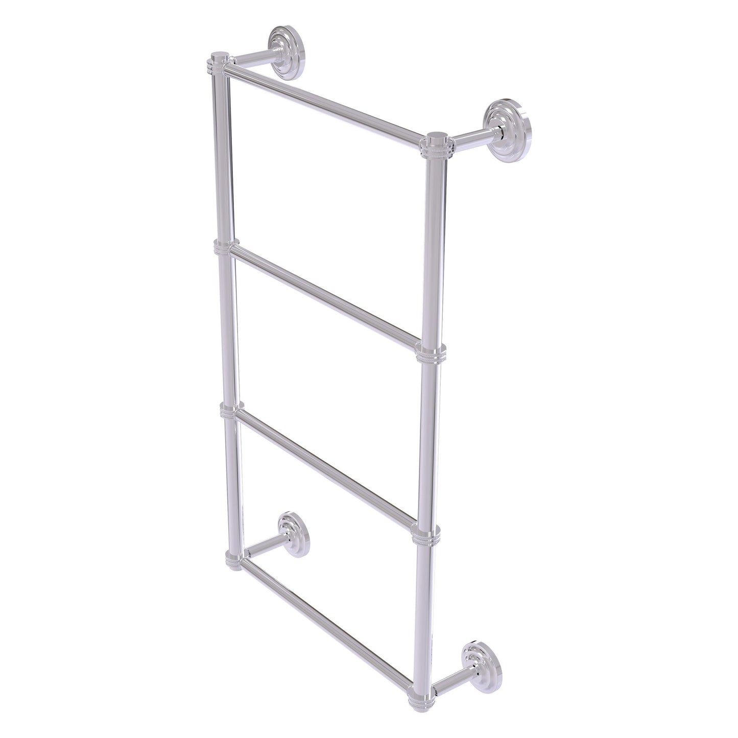 Allied Brass Que New 36" x 5.4" Polished Chrome Solid Brass 4-Tier 36 Inches Ladder Towel Bar With Dotted Detail