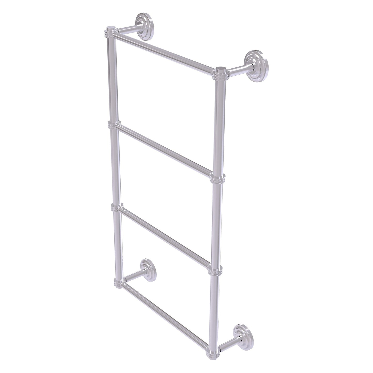 Allied Brass Que New 36" x 5.4" Satin Chrome Solid Brass 4-Tier 36 Inches Ladder Towel Bar With Dotted Detail