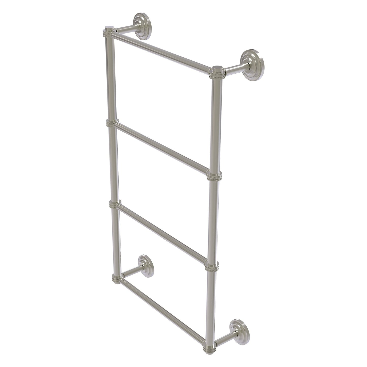 Allied Brass Que New 36" x 5.4" Satin Nickel Solid Brass 4-Tier 36 Inches Ladder Towel Bar With Dotted Detail