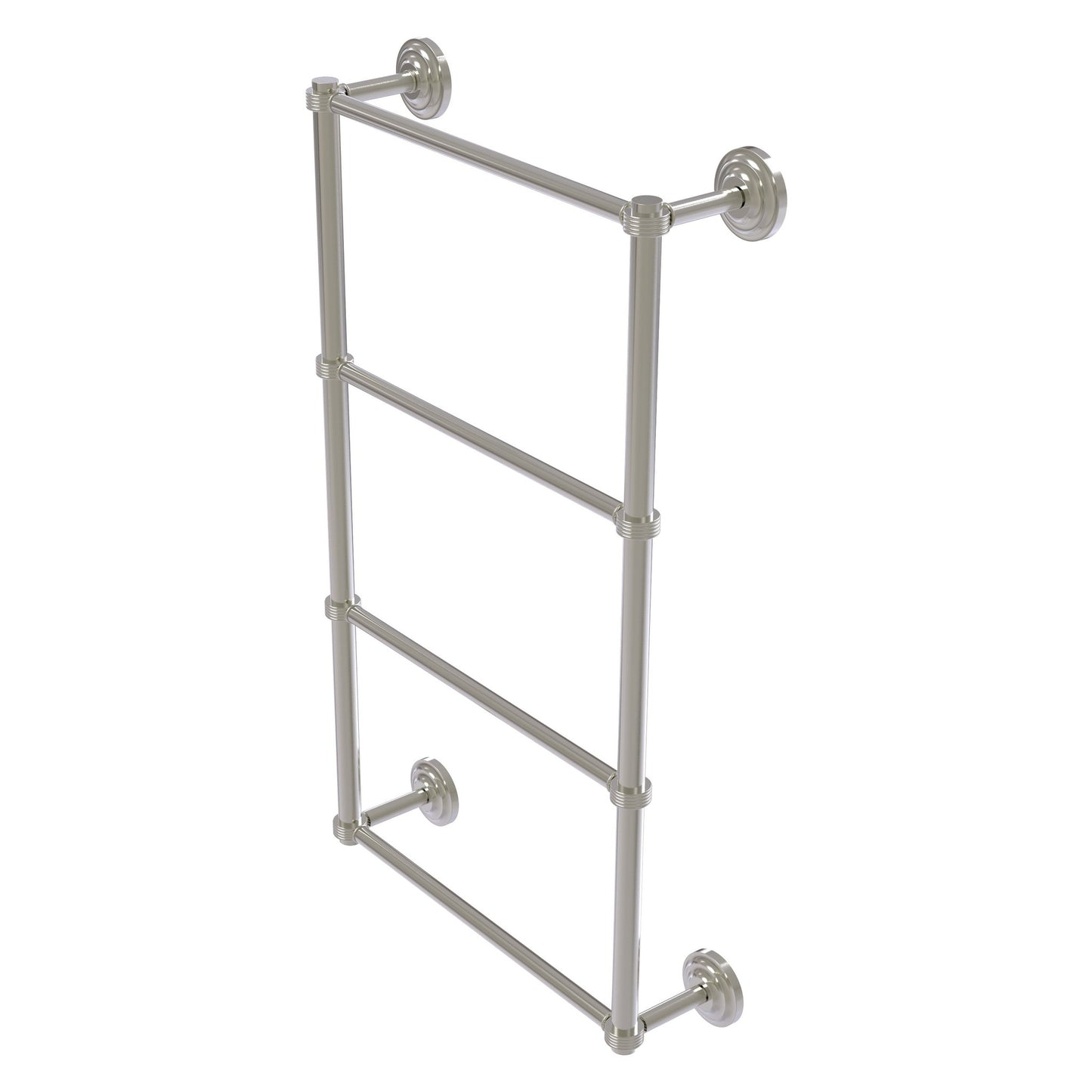 Allied Brass Que New 36" x 5.4" Satin Nickel Solid Brass 4-Tier 36 Inches Ladder Towel Bar With Grooved Detail