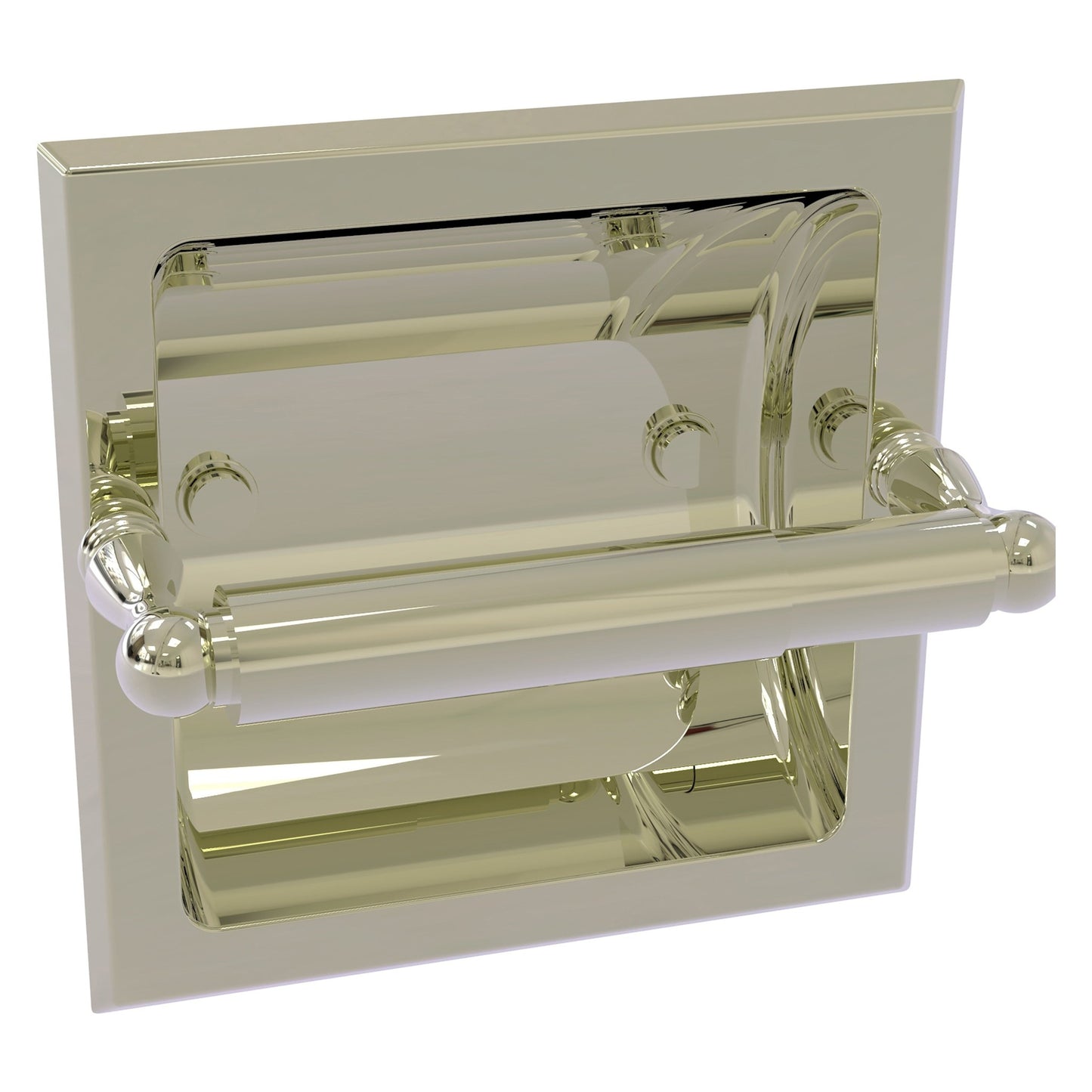 Allied Brass Regal R-24C-PNI Polished Nickel Recessed Toilet Tissue Holder