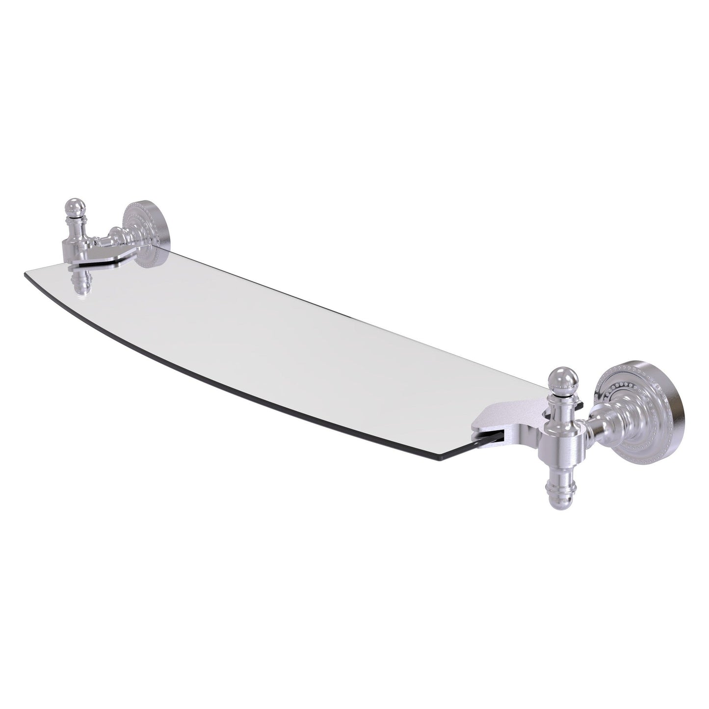 Allied Brass Retro Dot 18" Satin Chrome Glass Shelf