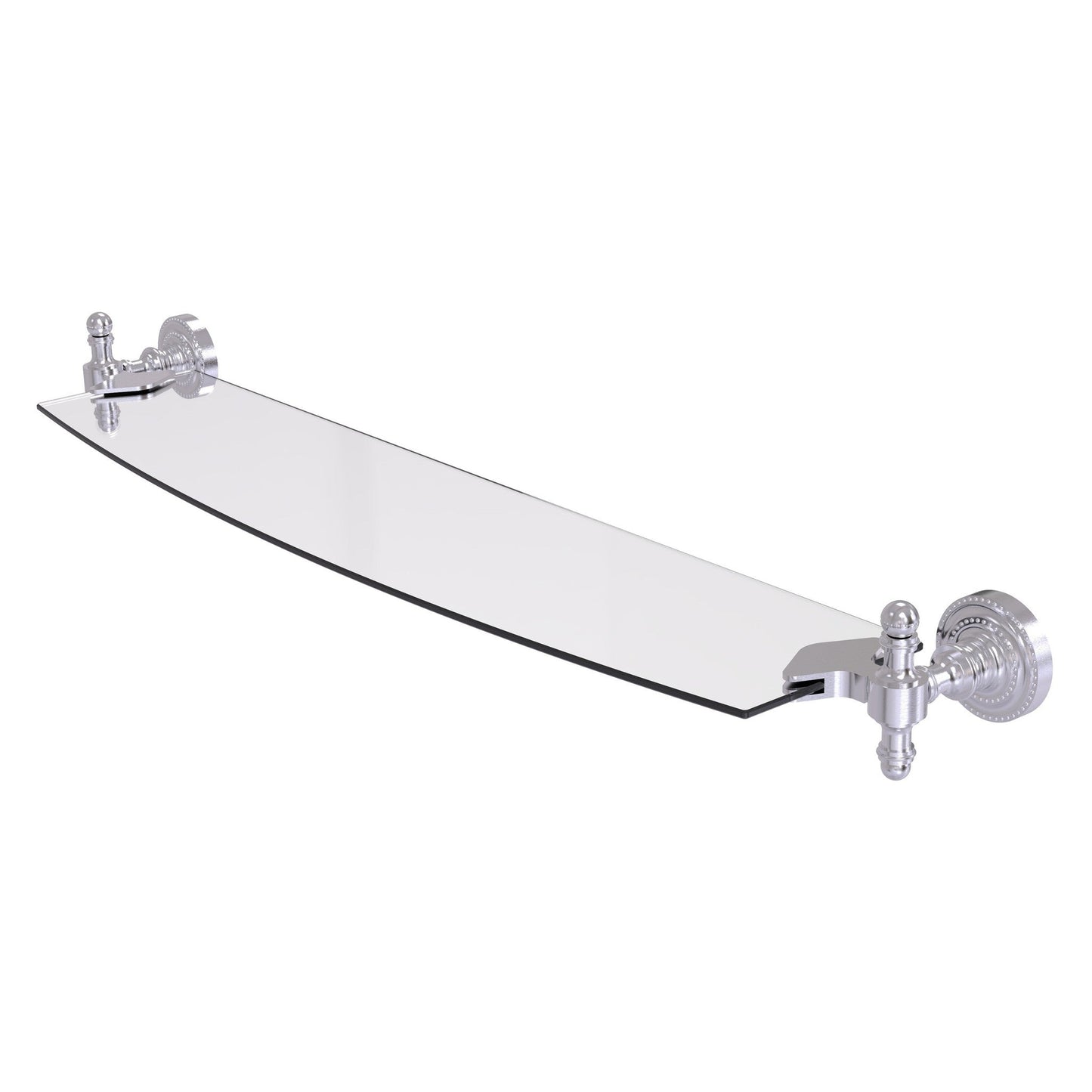 Allied Brass Retro Dot 24" Satin Chrome Glass Shelf