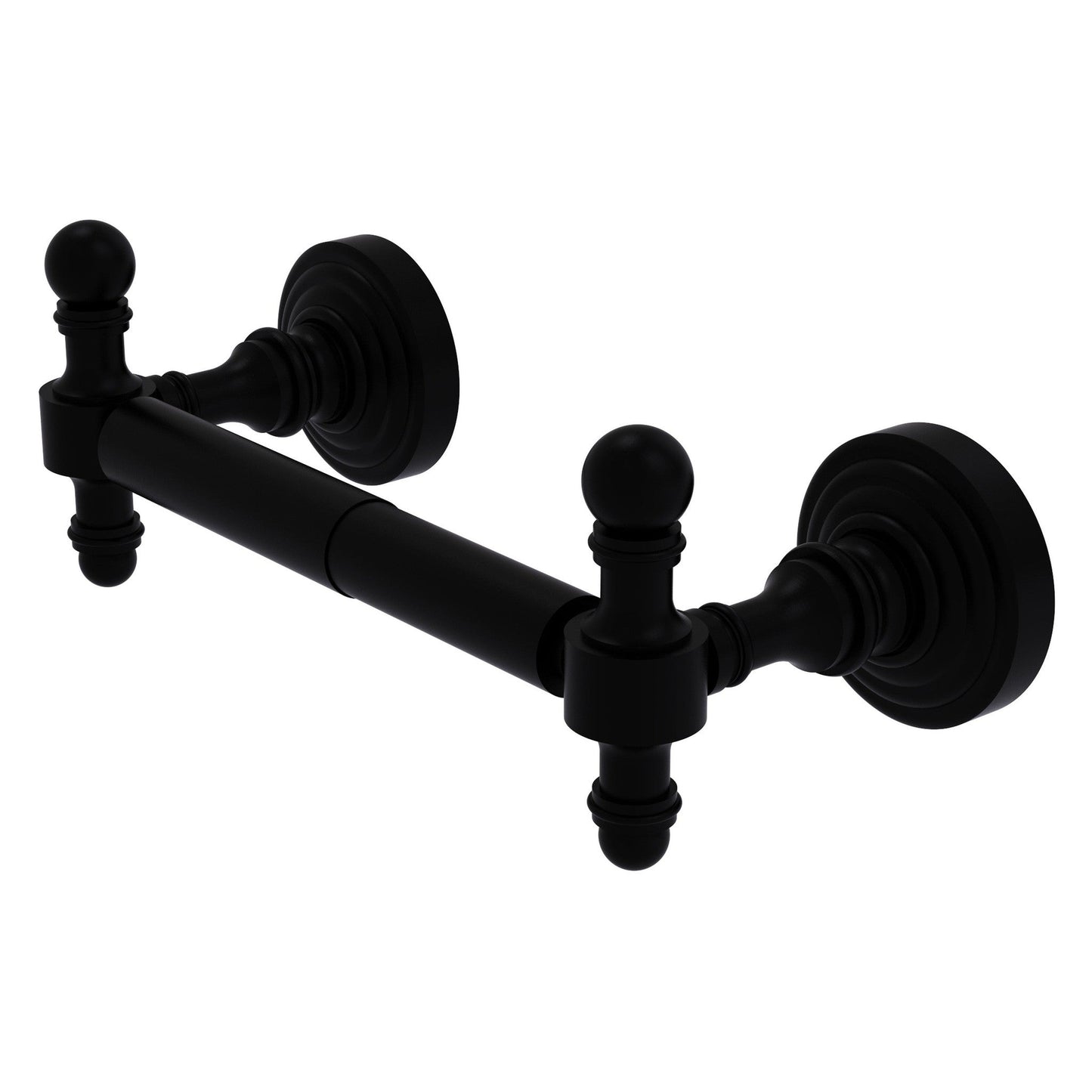 Allied Brass Retro Wave 2 Post Matte Black Toilet Tissue Holder