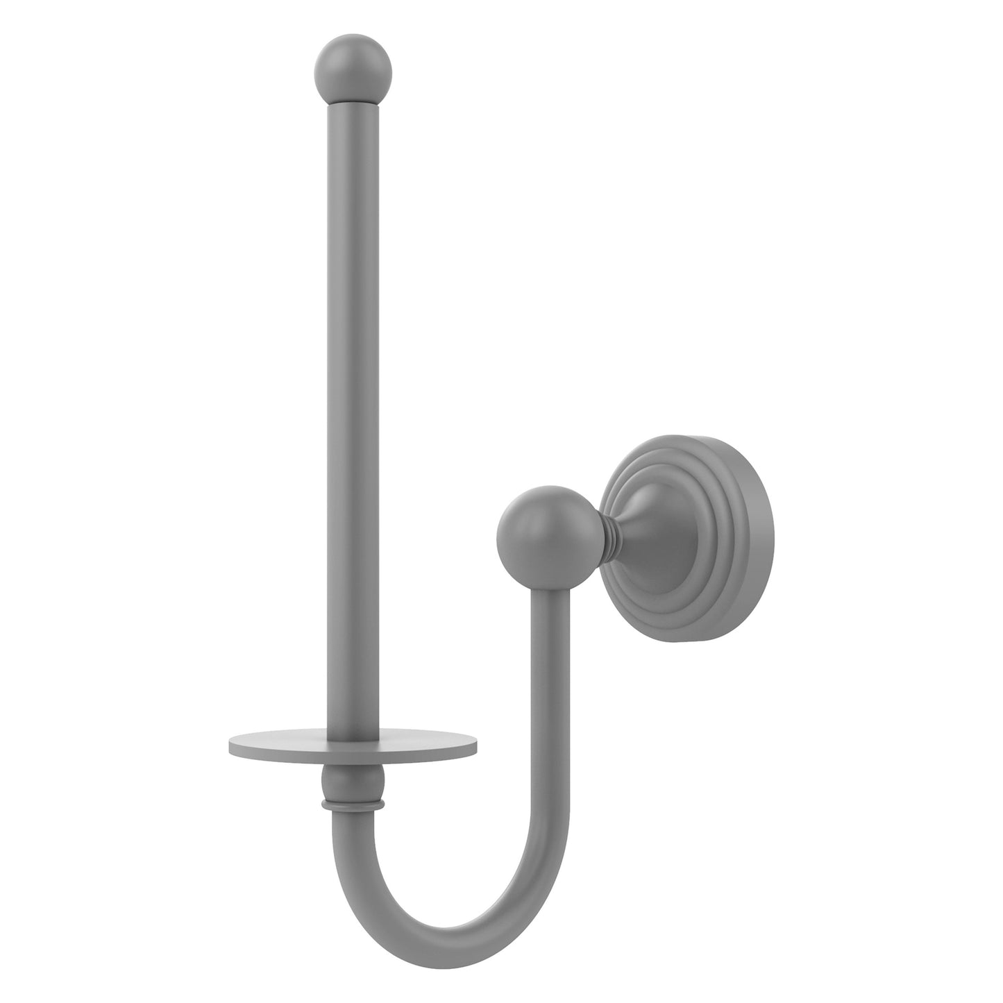 Allied Brass SG-24U-GYM Sag Harbor Matte Gray Upright Toilet Tissue Holder