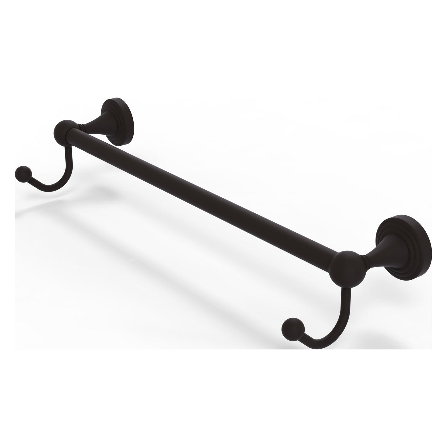 Allied Brass SG-41-30-HK-ORB Sag Harbor 30" Oil Rubbed Bronze Towel Bar With Integrated Hooks