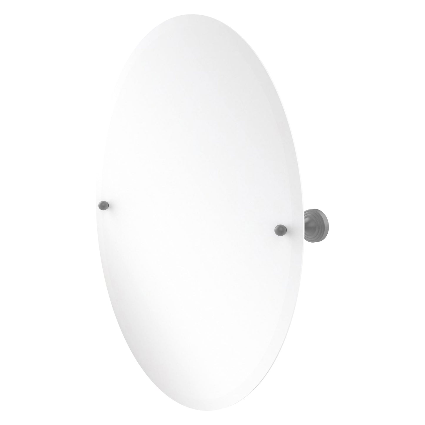 Allied Brass SG-91-GYM Sag Harbor Matte Gray Oval Frameless Wall Tilt Mirror With Beveled Edge