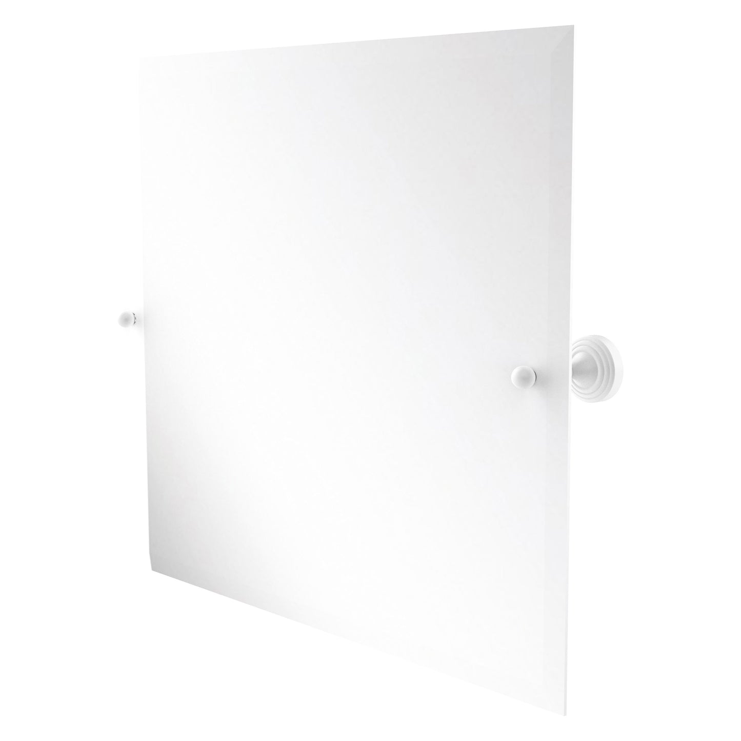 Allied Brass SG-92-WHM Sag Harbor Matte White Rectangular Frameless Wall Tilt Mirror With Beveled Edge