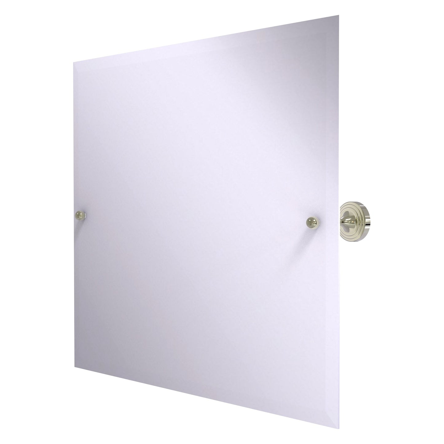 Allied Brass SG-93-PNI Sag Harbor Polished Nickel Landscape Rectangular Frameless Wall Tilt Mirror With Beveled Edge