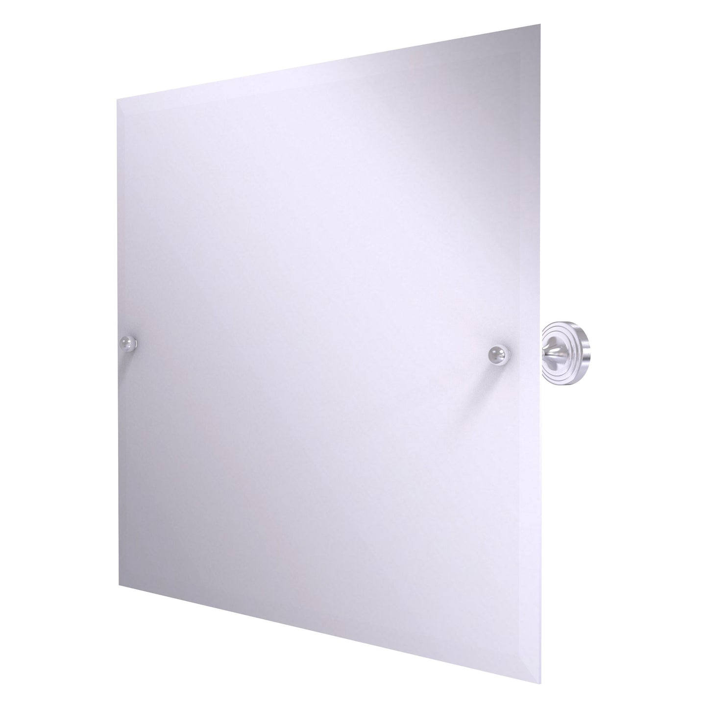 Allied Brass SG-93-SCH Sag Harbor Satin Chrome Landscape Rectangular Frameless Wall Tilt Mirror With Beveled Edge