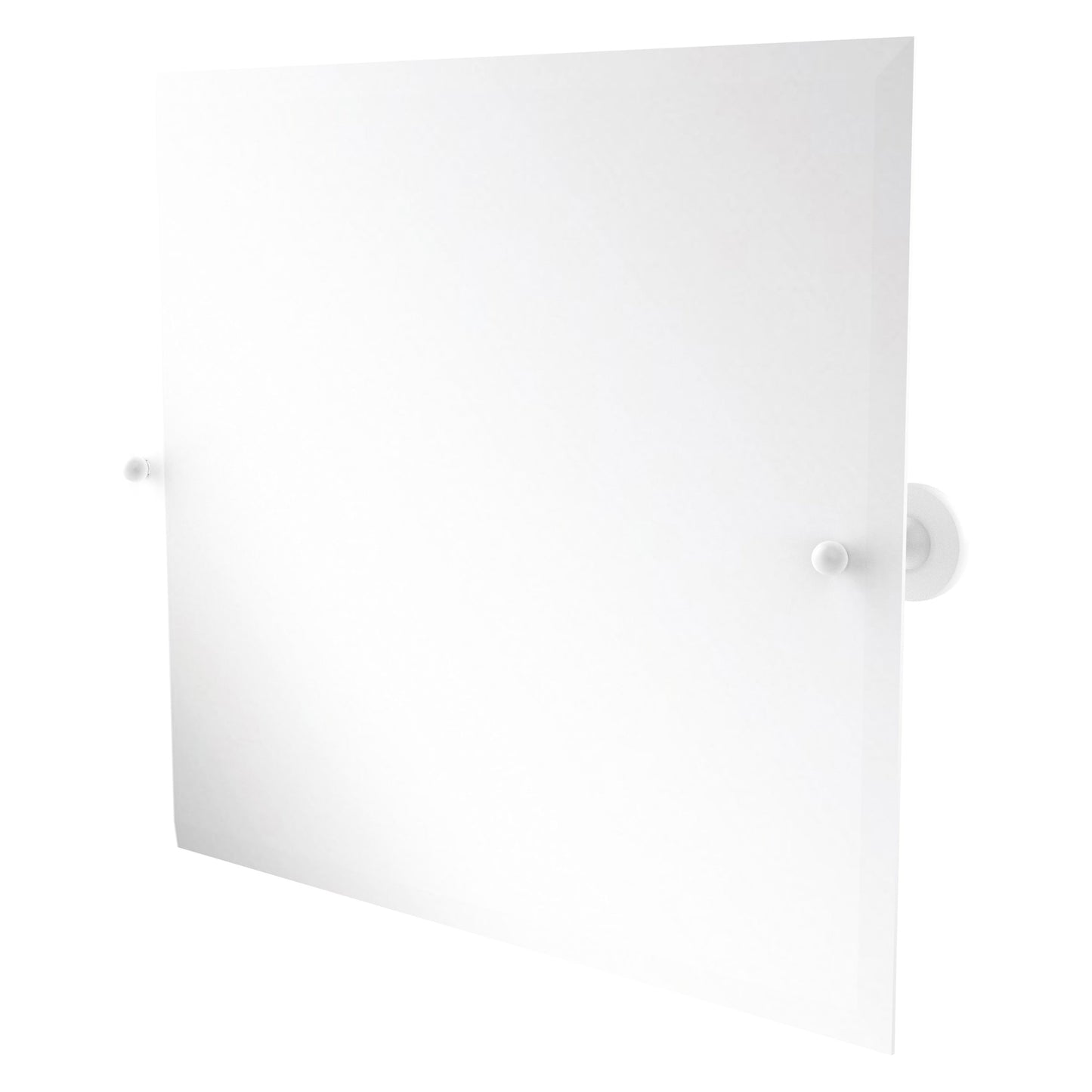 Allied Brass SG-93-WHM Sag Harbor Matte White Landscape Rectangular Frameless Wall Tilt Mirror With Beveled Edge