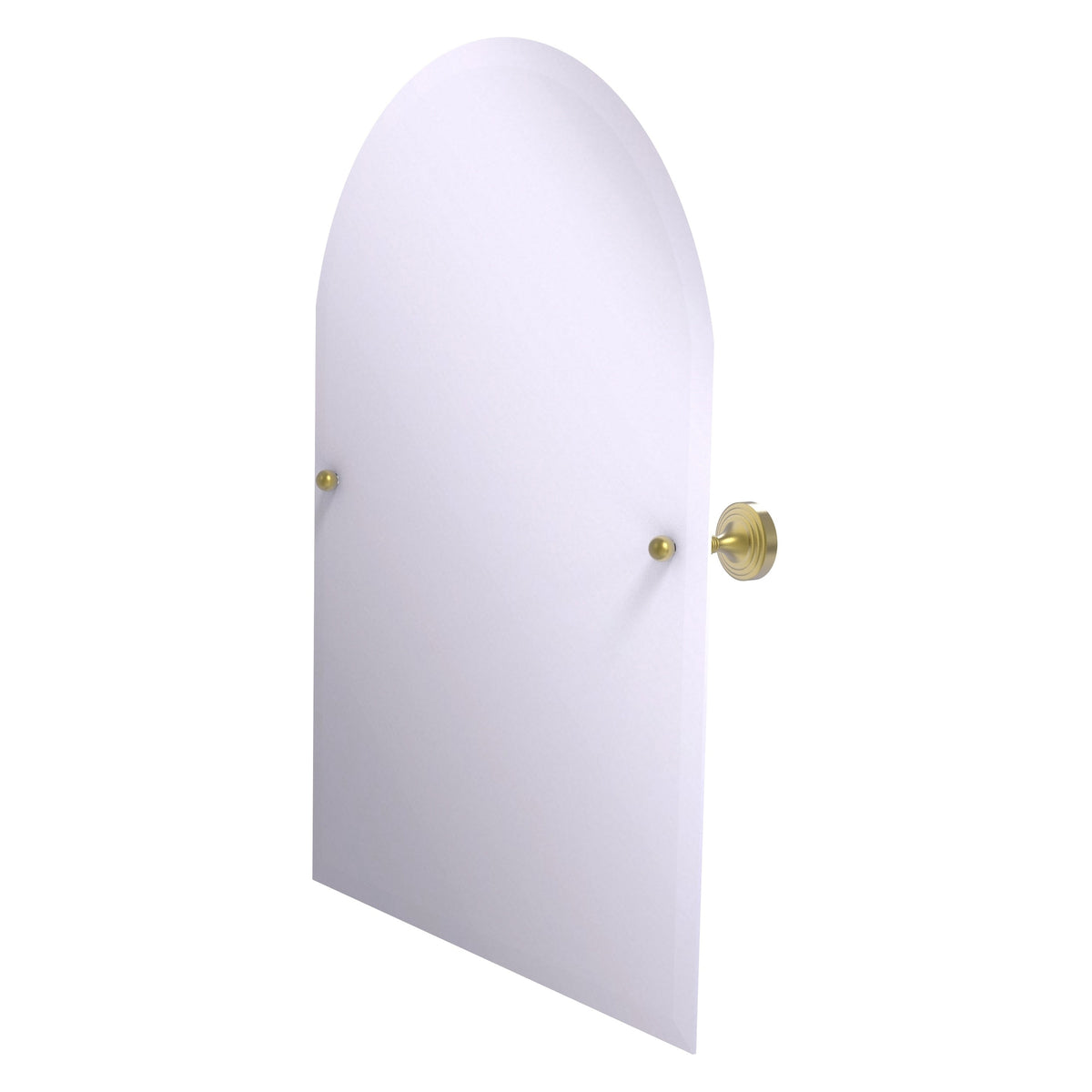 Allied Brass SG-94-SBR Sag Harbor Satin Brass Arched Top Frameless Wall Tilt Mirror With Beveled Edge