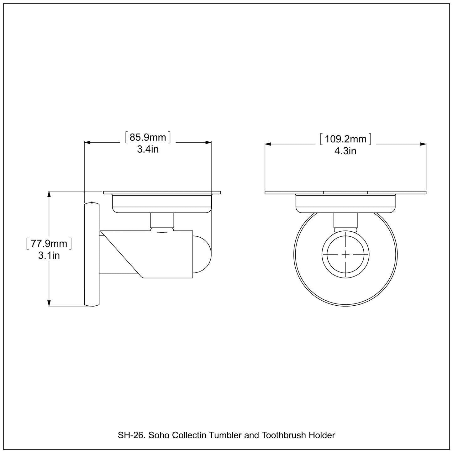 Allied Brass SH-26-PNI Soho Polished Nickel Tumbler Toothbrush Holder