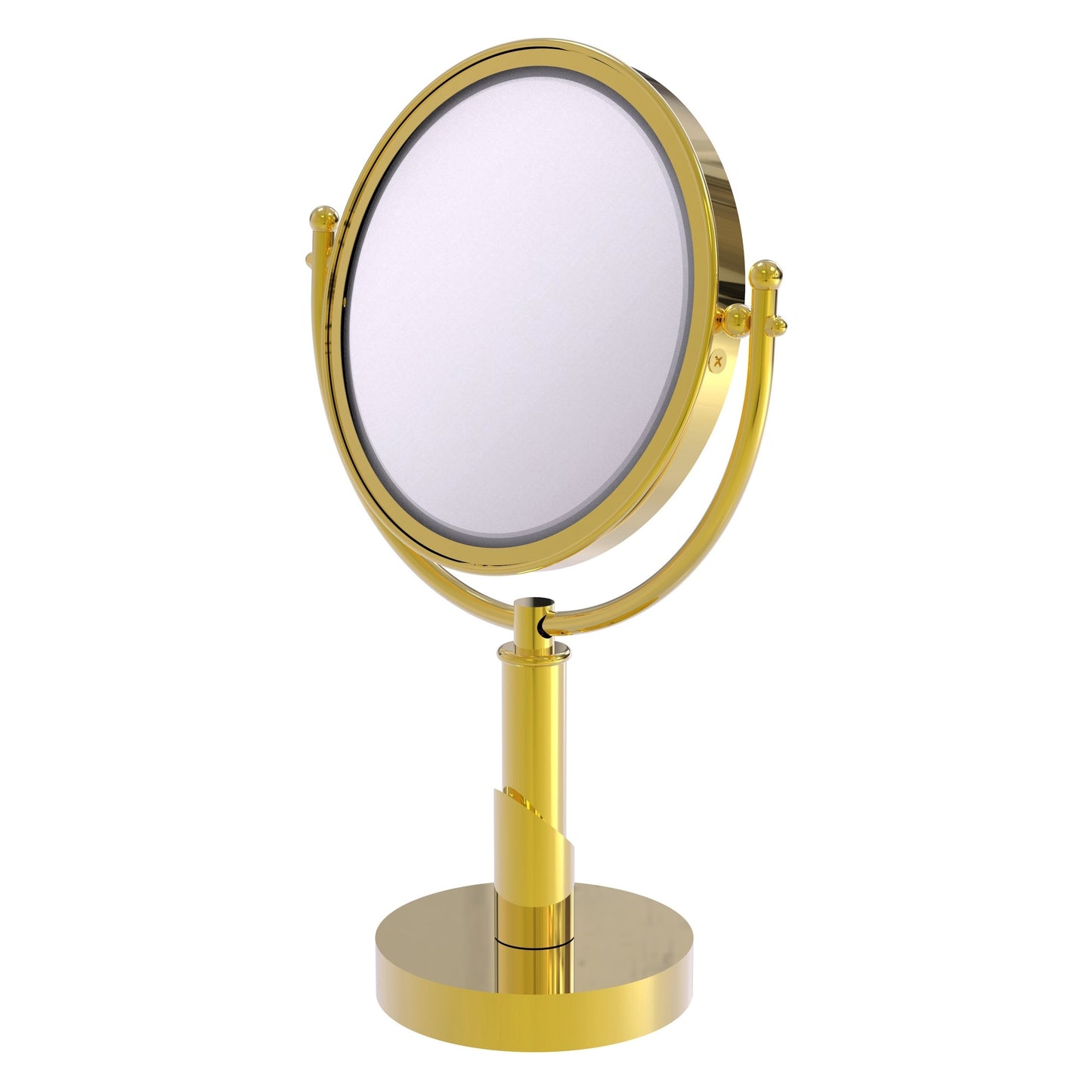 Allied Brass SH-4/3X-PB Soho 8" Polished Brass Vanity Top Make-Up Mirror With 3X Magnification