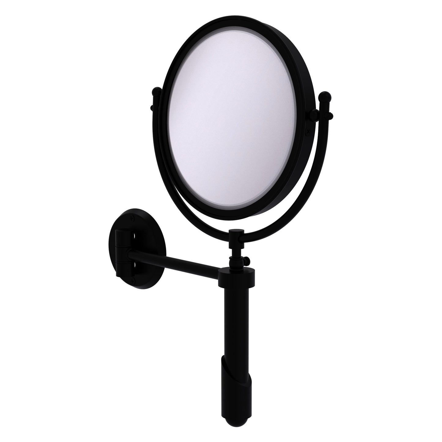 Allied Brass SHM-8/2X-BKM Soho 8" Matte Black Wall-Mounted Make-Up Mirror With 2X Magnification