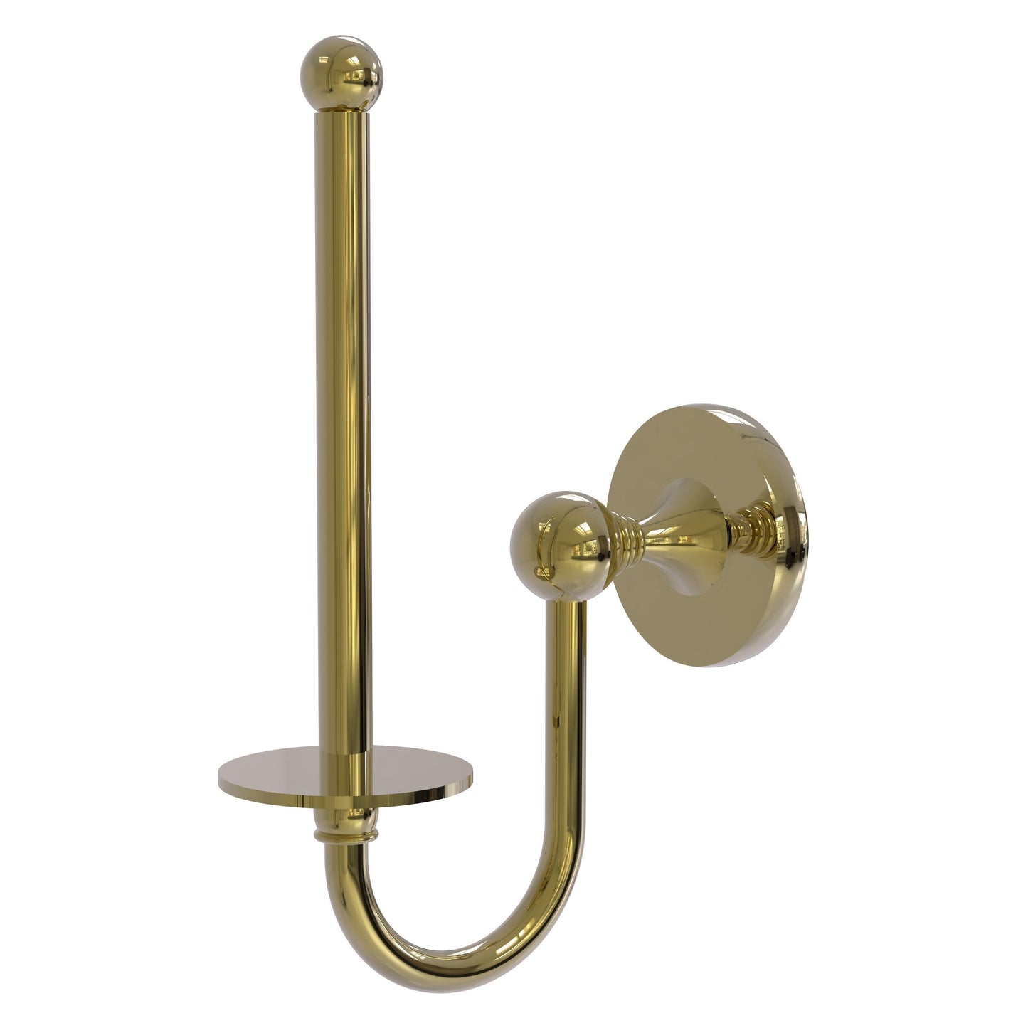 Allied Brass SL-24U-UNL Shadwell Unlacquered Brass Upright Toilet Tissue Holder