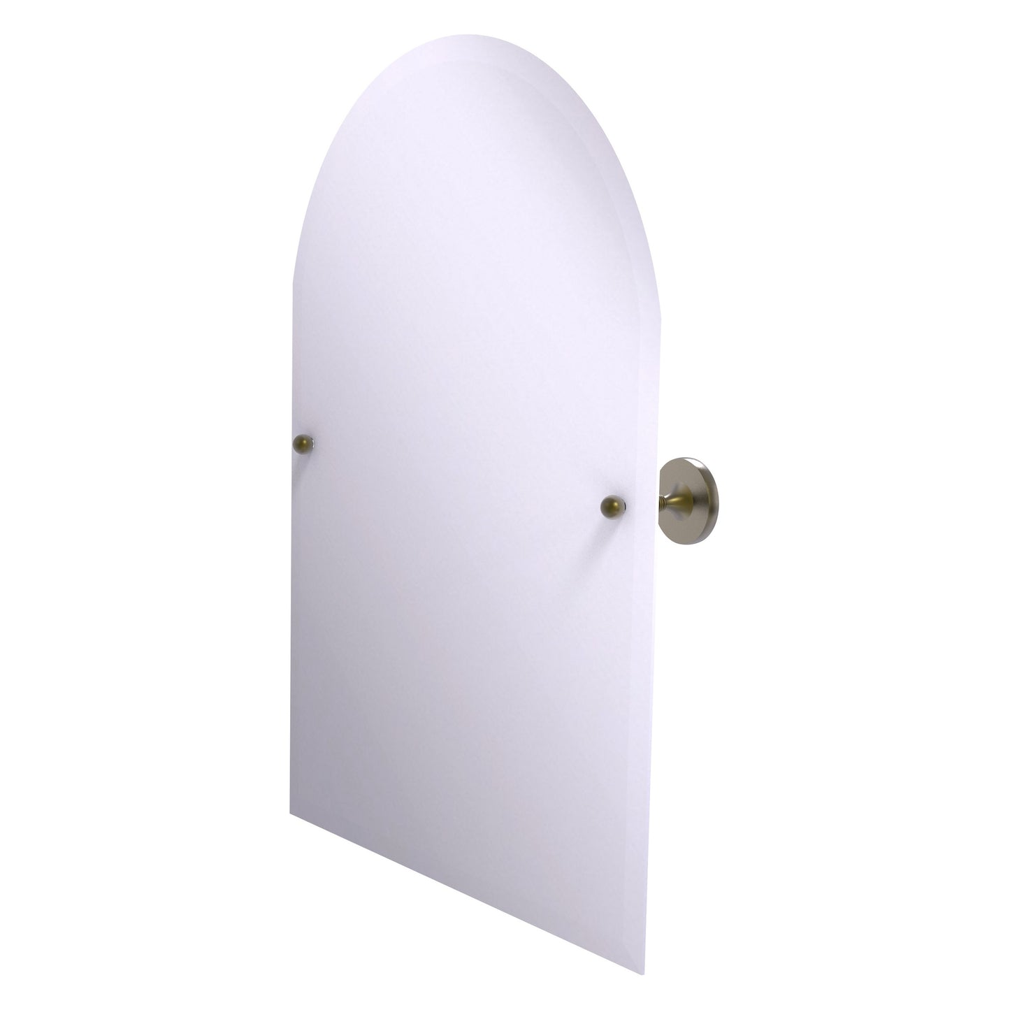 Allied Brass SL-94-ABR Shadwell Antique Brass Arched Top Frameless Wall Tilt Mirror