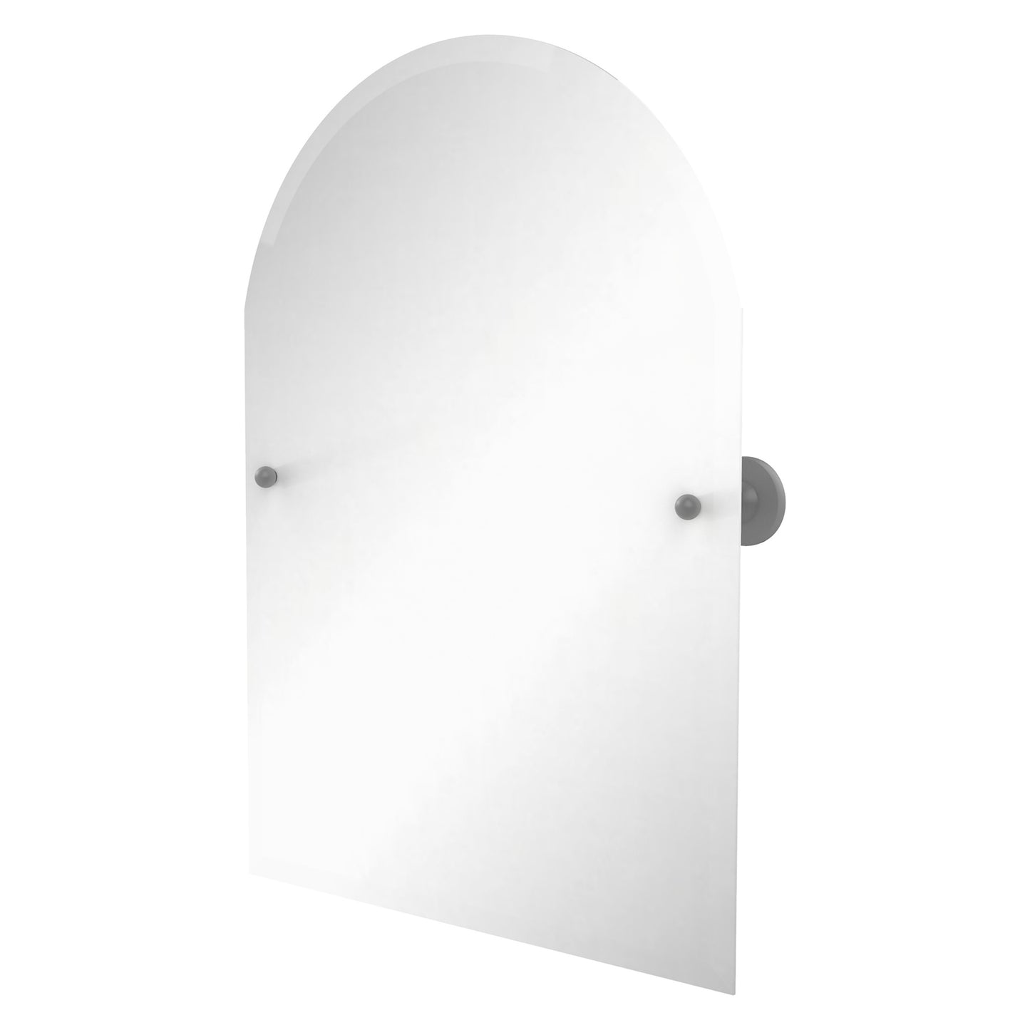 Allied Brass SL-94-GYM Shadwell Matte Gray Arched Top Frameless Wall Tilt Mirror