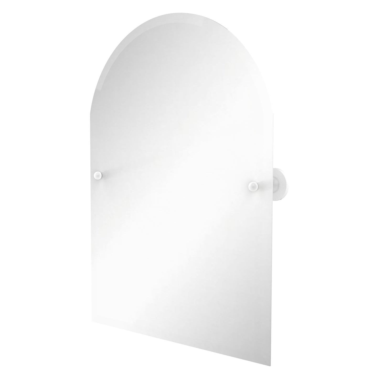 Allied Brass SL-94-WHM Shadwell Matte White Arched Top Frameless Wall Tilt Mirror